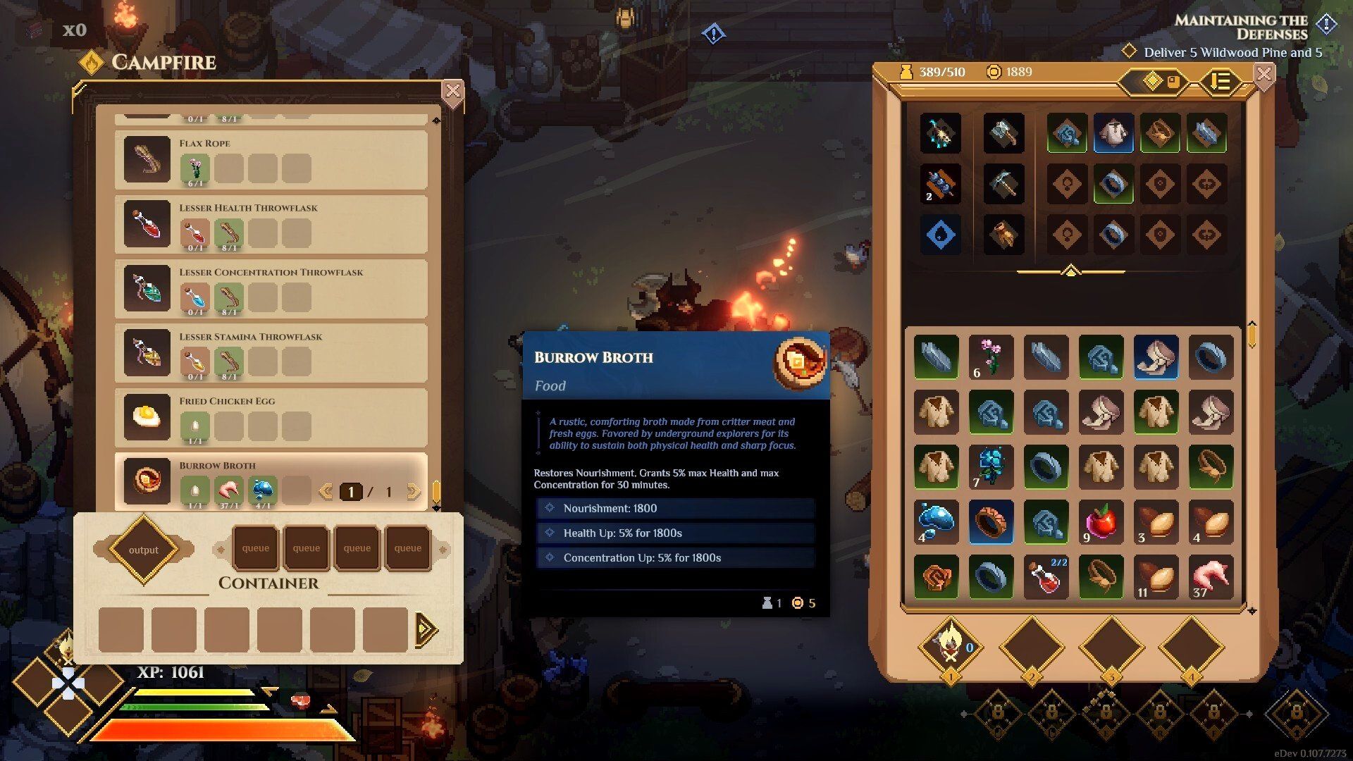 player inventory in dimraeth.
