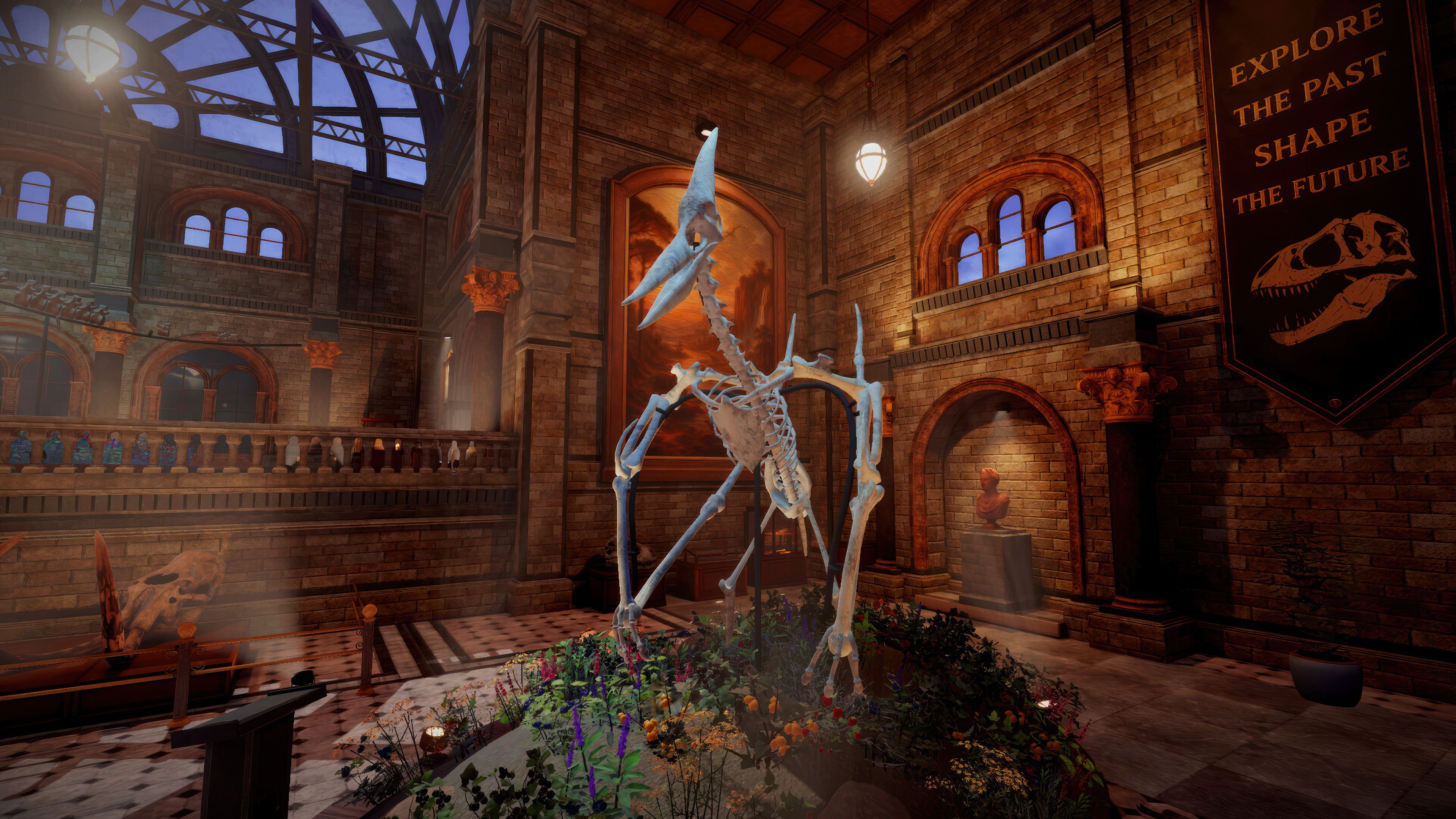 DinoBones: Tidy Up The Musuem pterodactyl on display