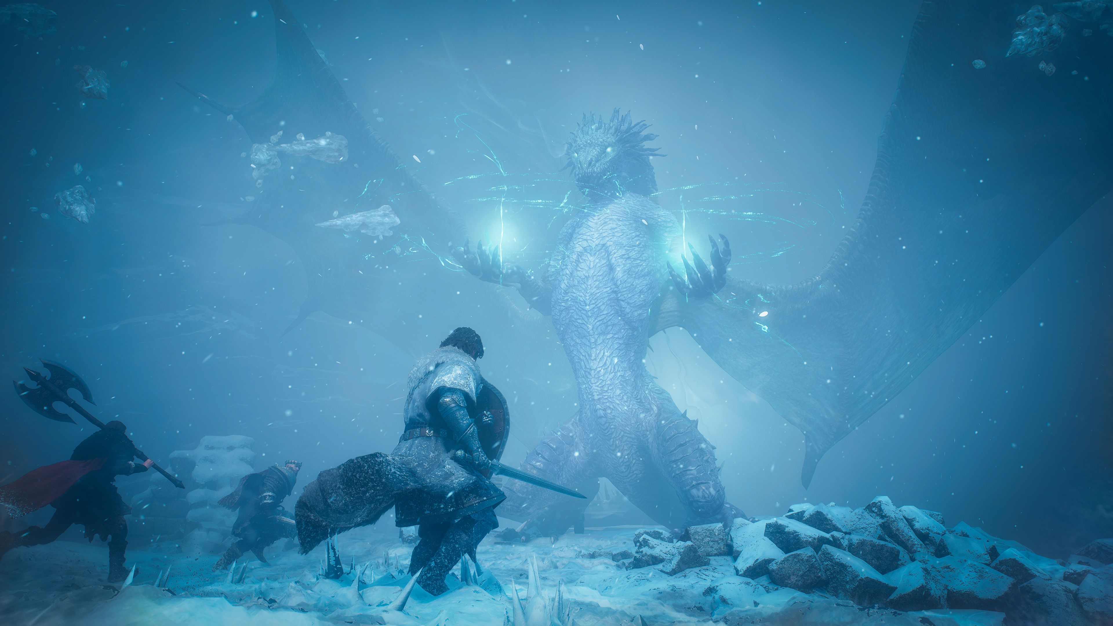 Fighting ice dragon