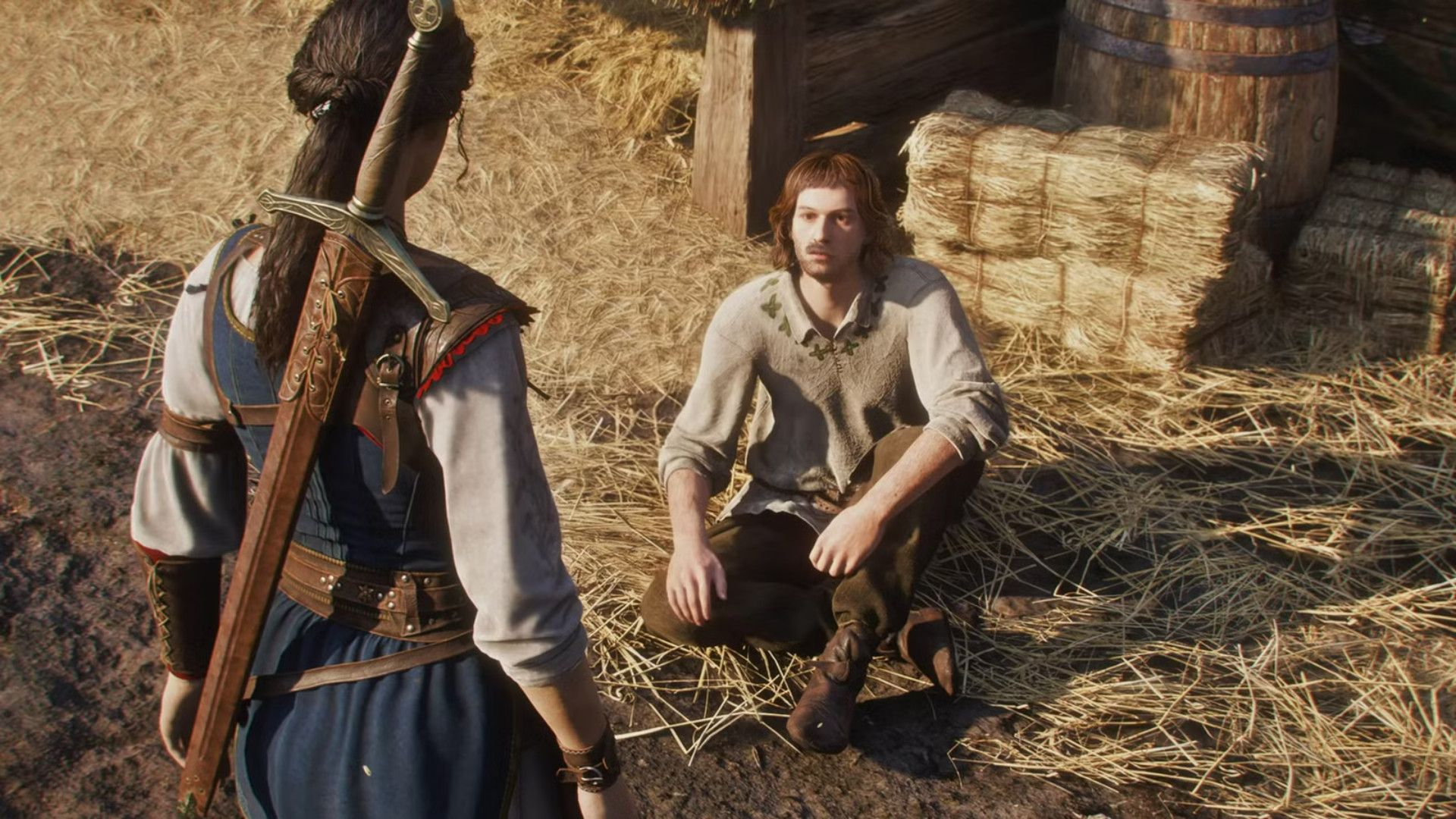Speaking to a beggar on the ground in the Fable reboot