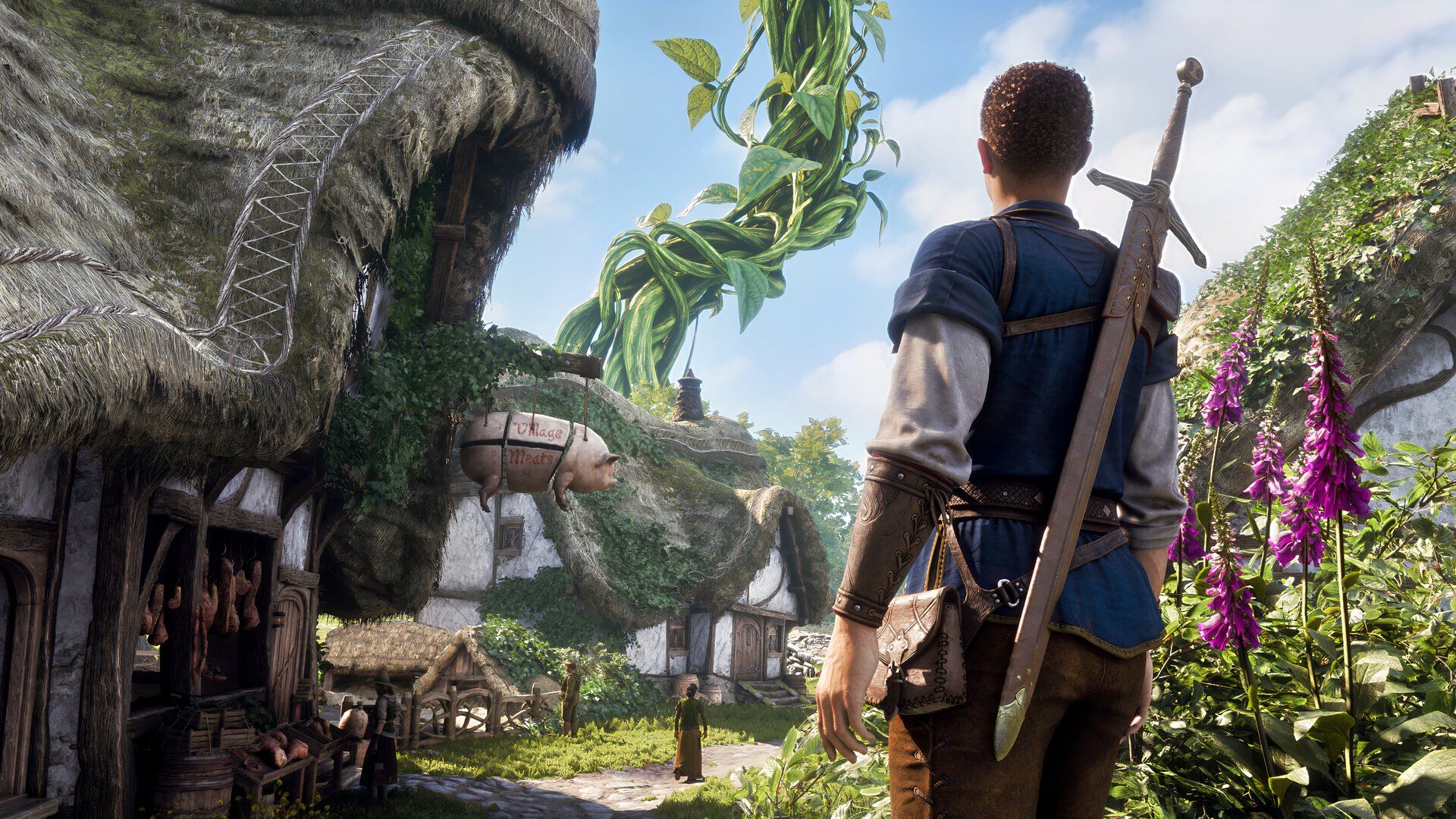Fable Character Stood Infront of a Large Beanstalk