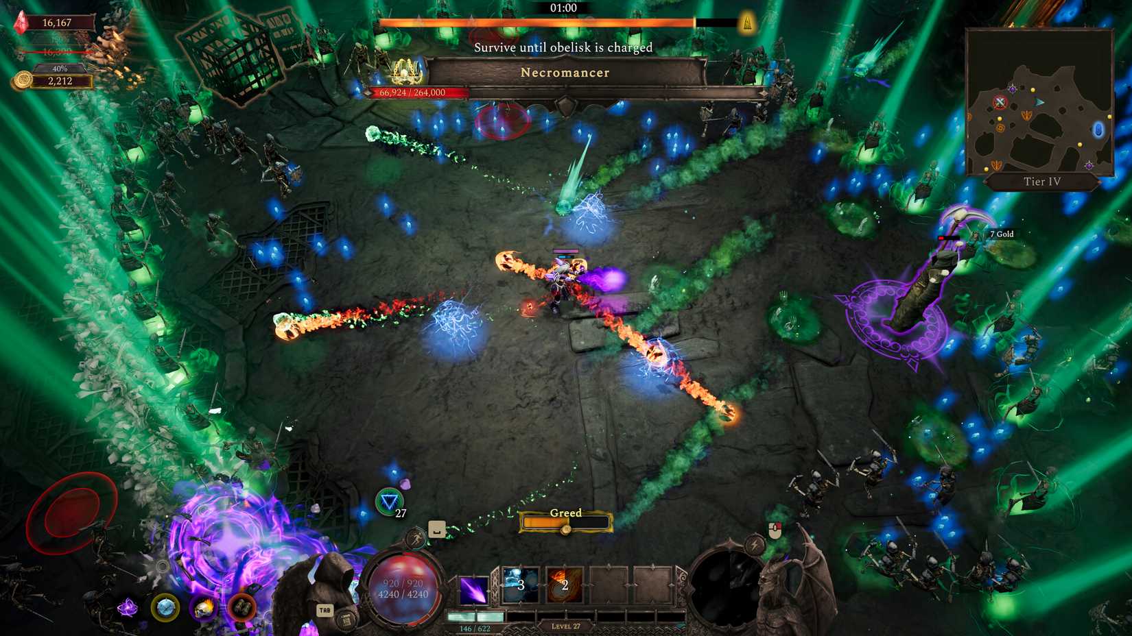 Fighting the Necromancer as the Mage Hero in Hellforged