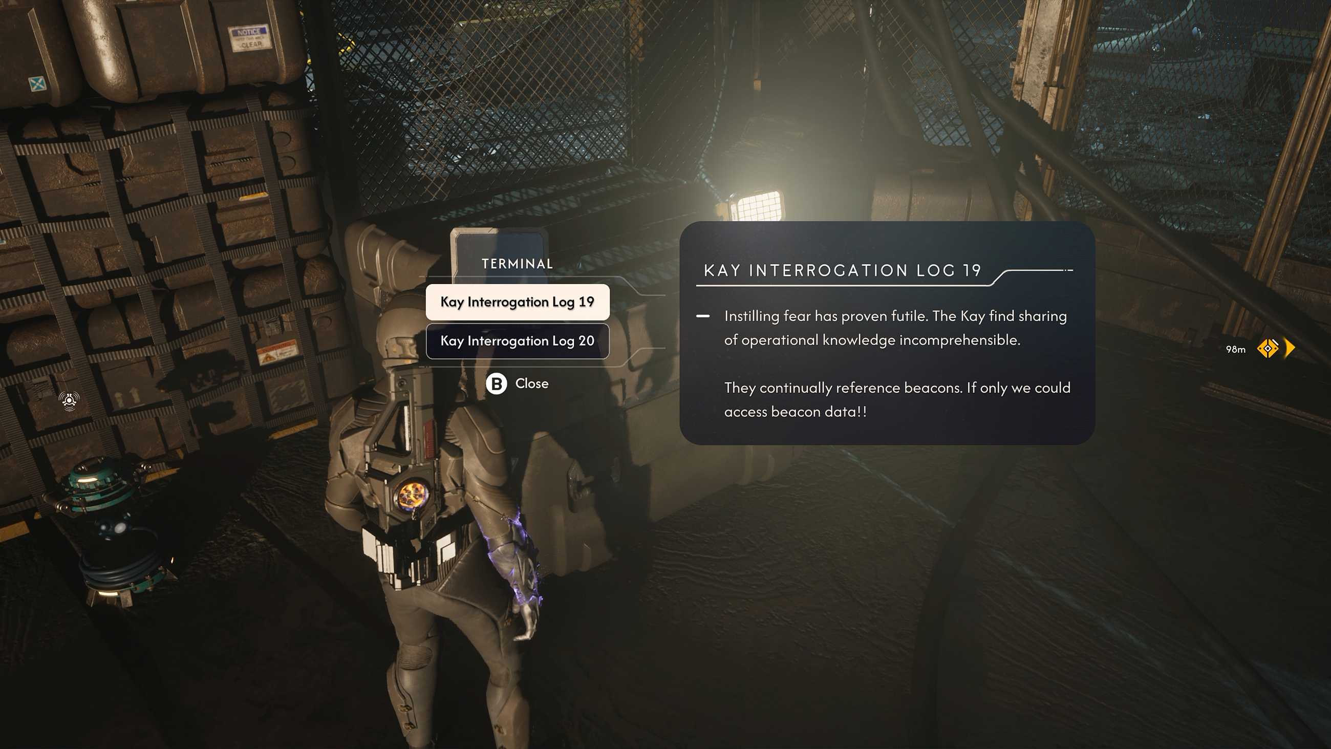 Finding optional lore in Exodus