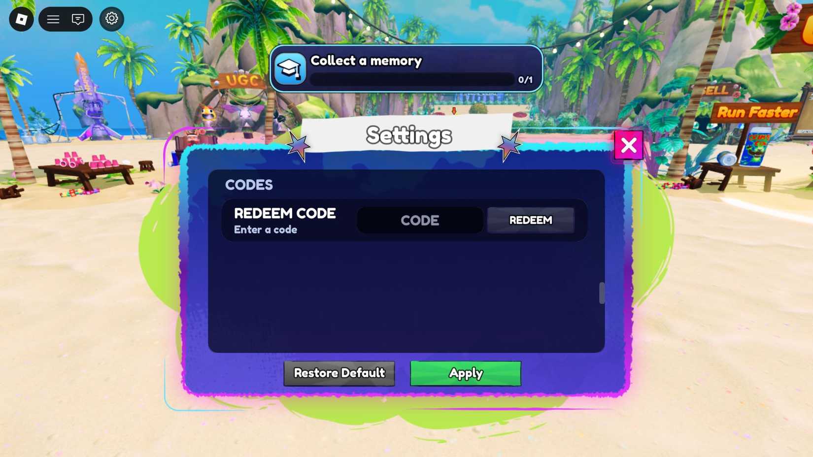 Forgotten Island the codes tab