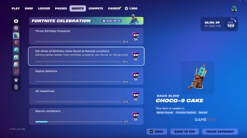 Fortnite Celebration Quests