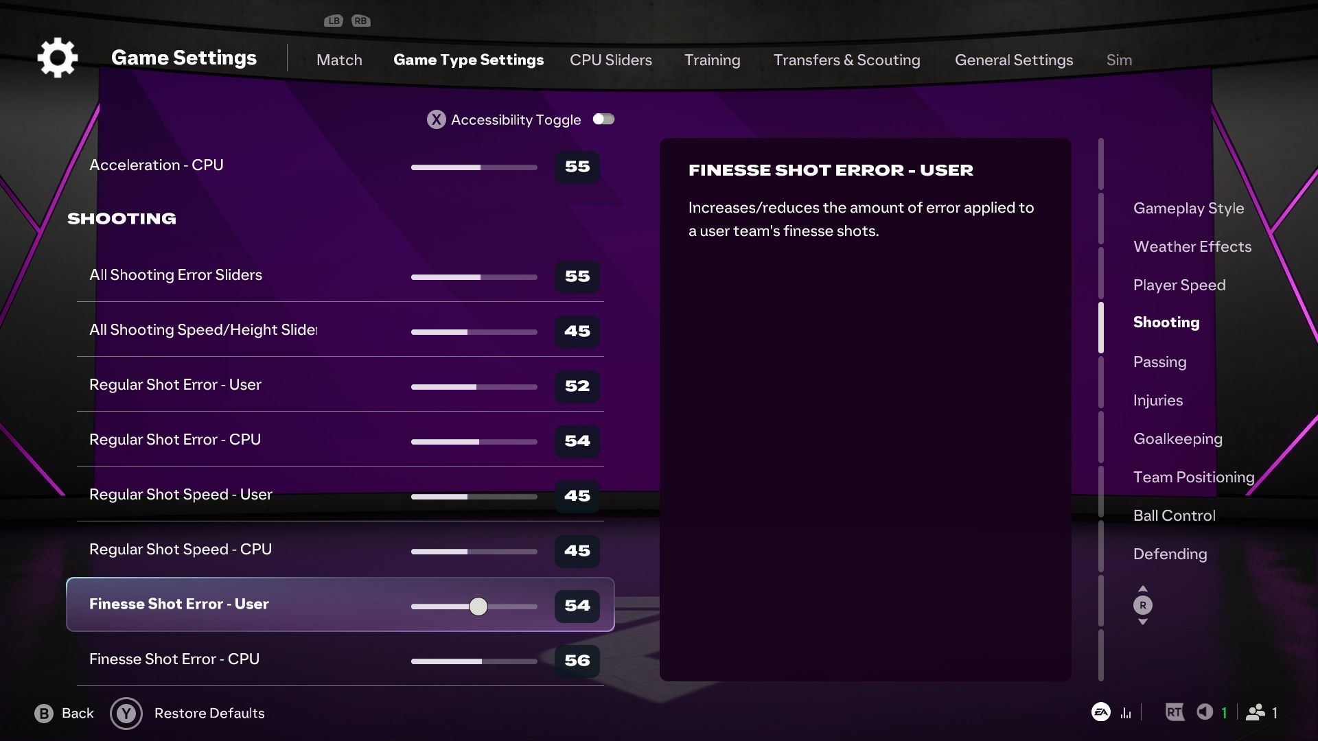Game Type Settings 2 - FC 27