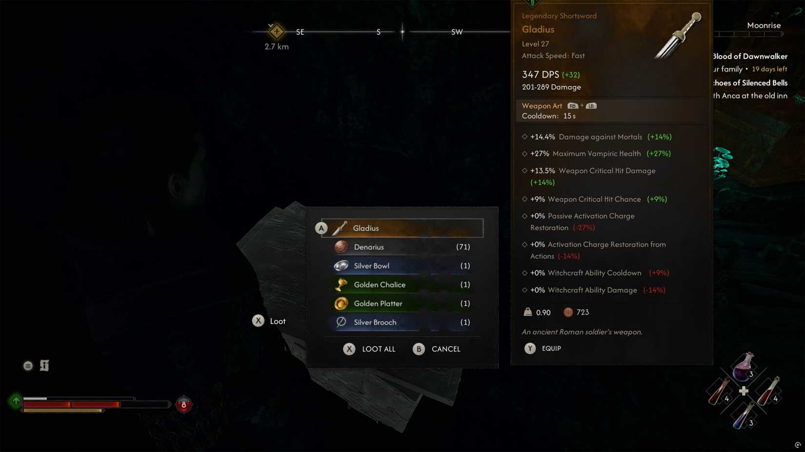 Gladius Sword Location in The Blood of Dawnwwalker