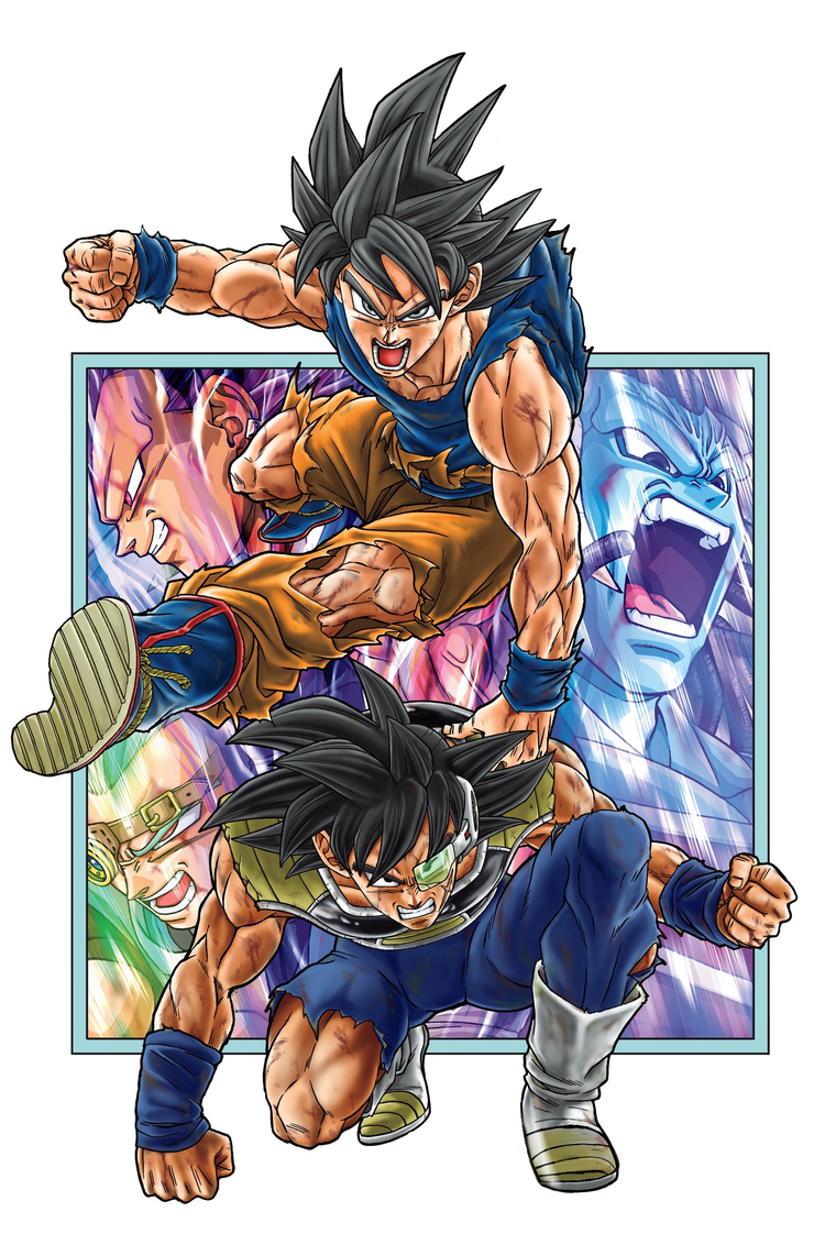 Goku and Bardock Fighting