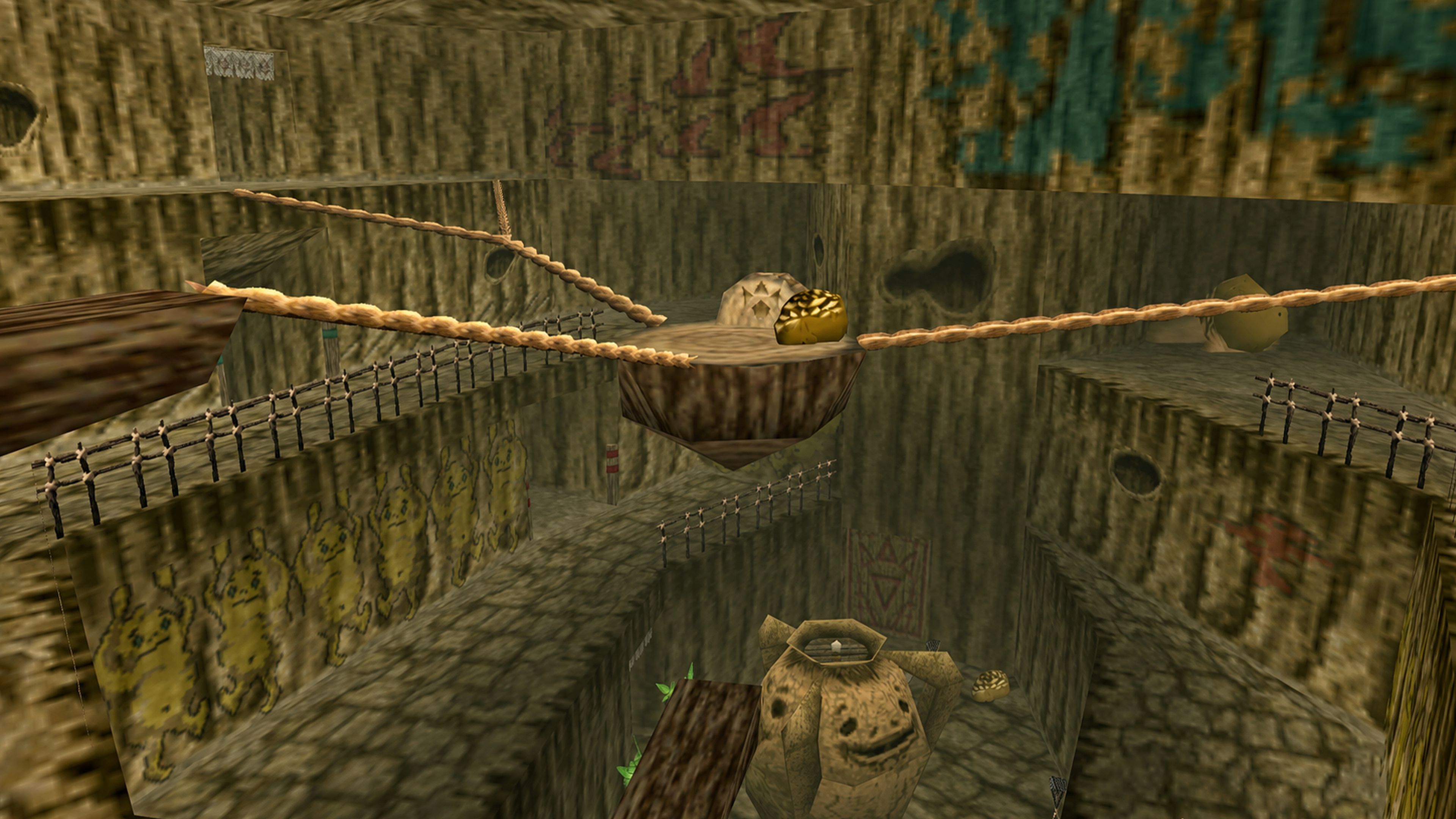 Goron City ropes in the original Zelda Ocarina of Time on Nintendo 64