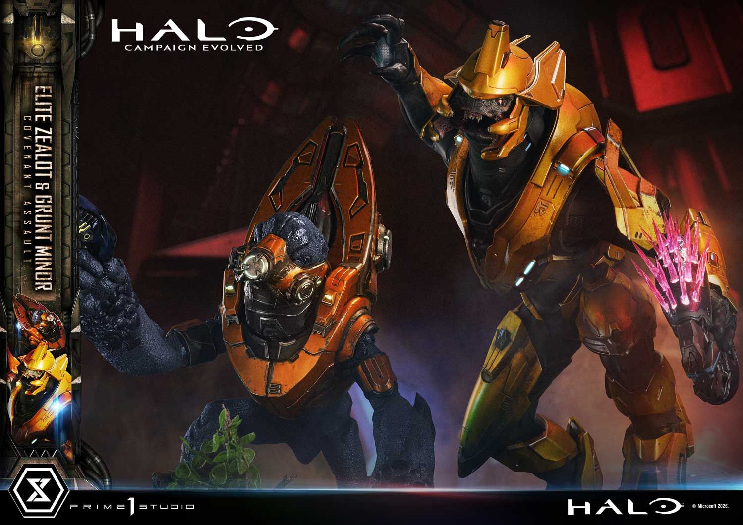 Halo Campaign Evolved Prime 1 Studio Elite Zealot and Grunt Minor Statue 3