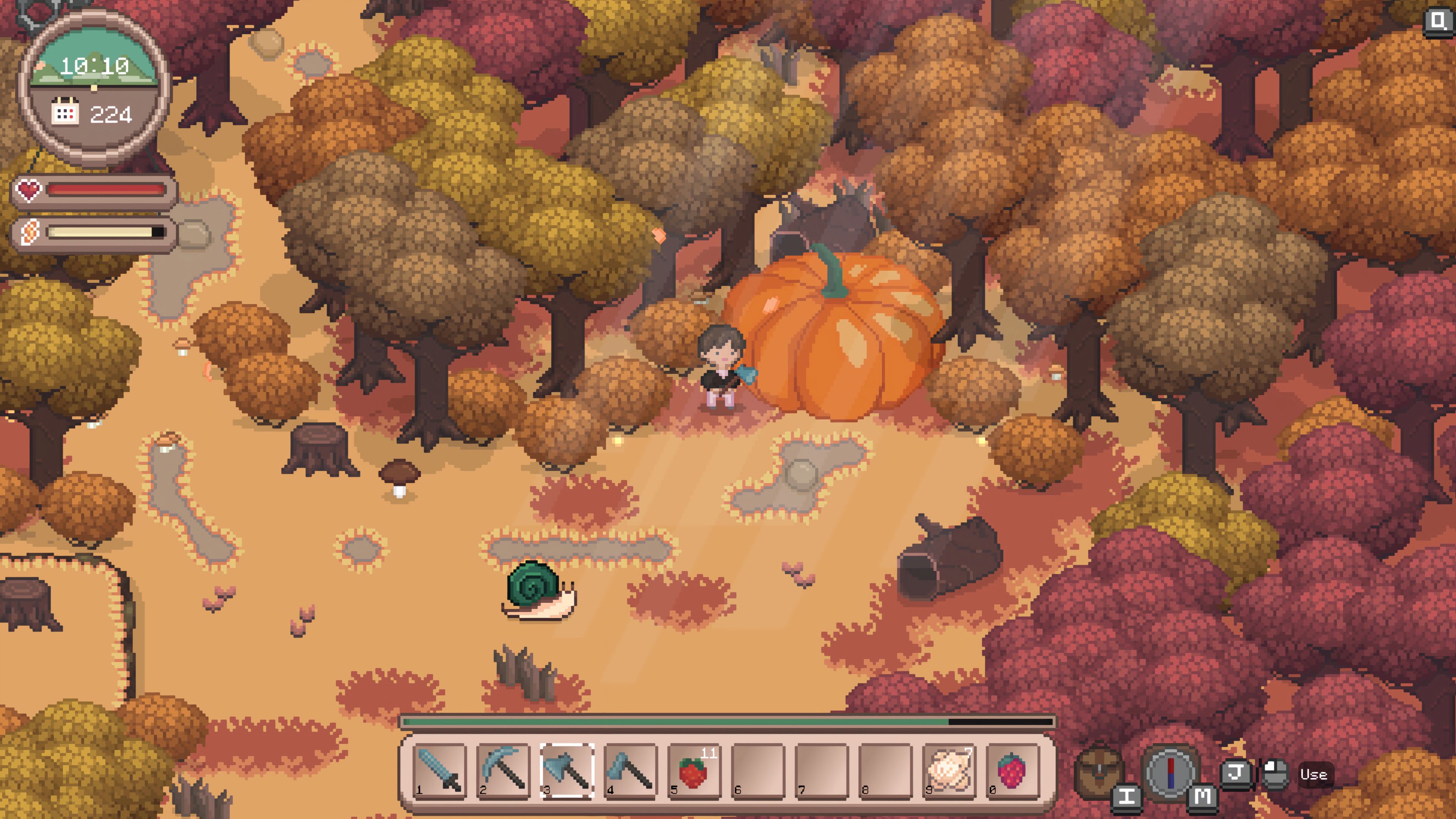 Harvesting a giant pumpkin in Shinehill