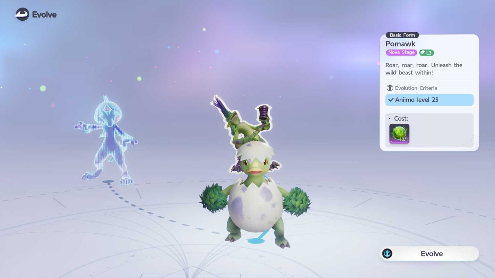 how to evolve pomegg into pomawk in aniimo (1)