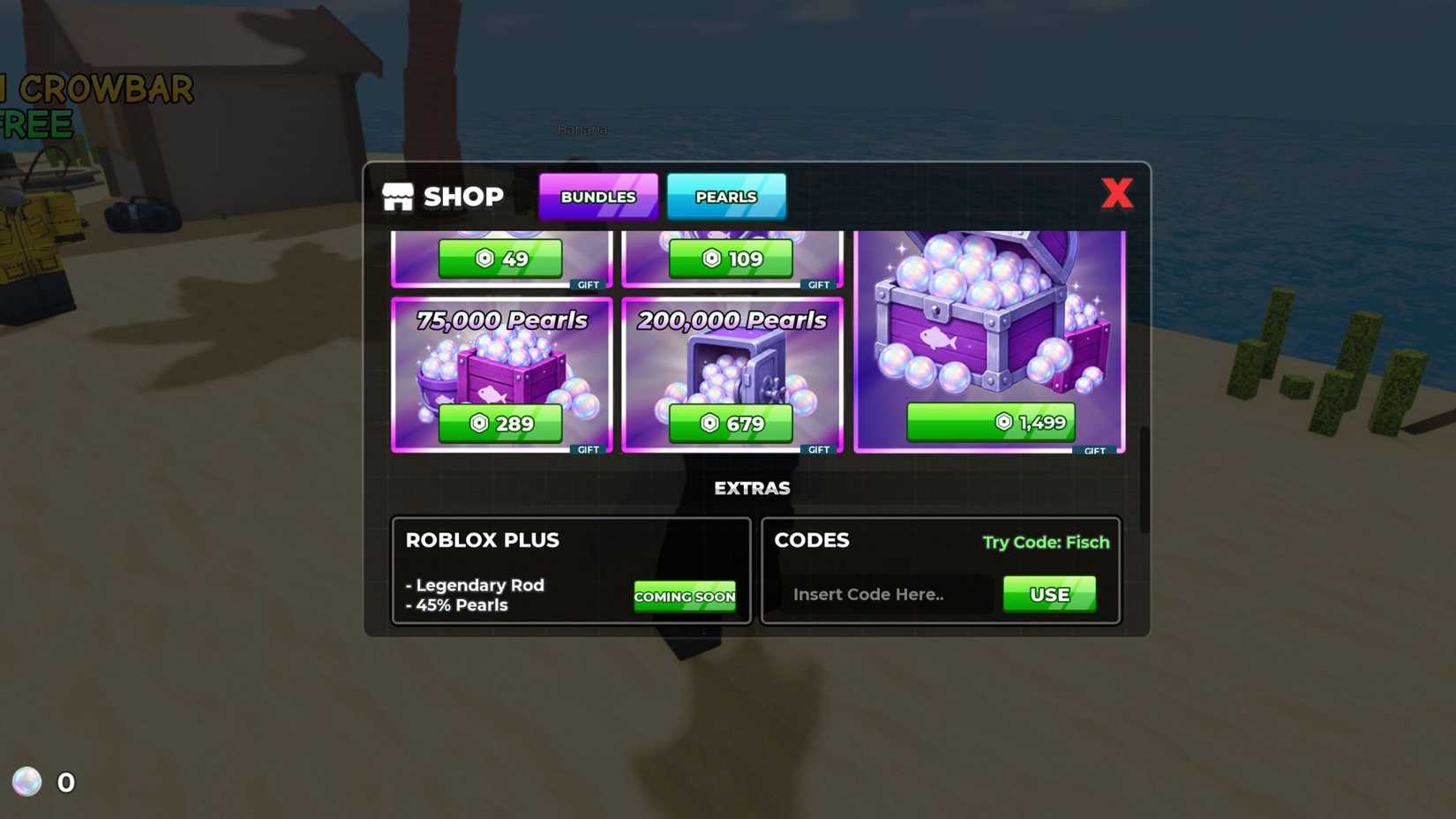How to Fisch - the codes tab