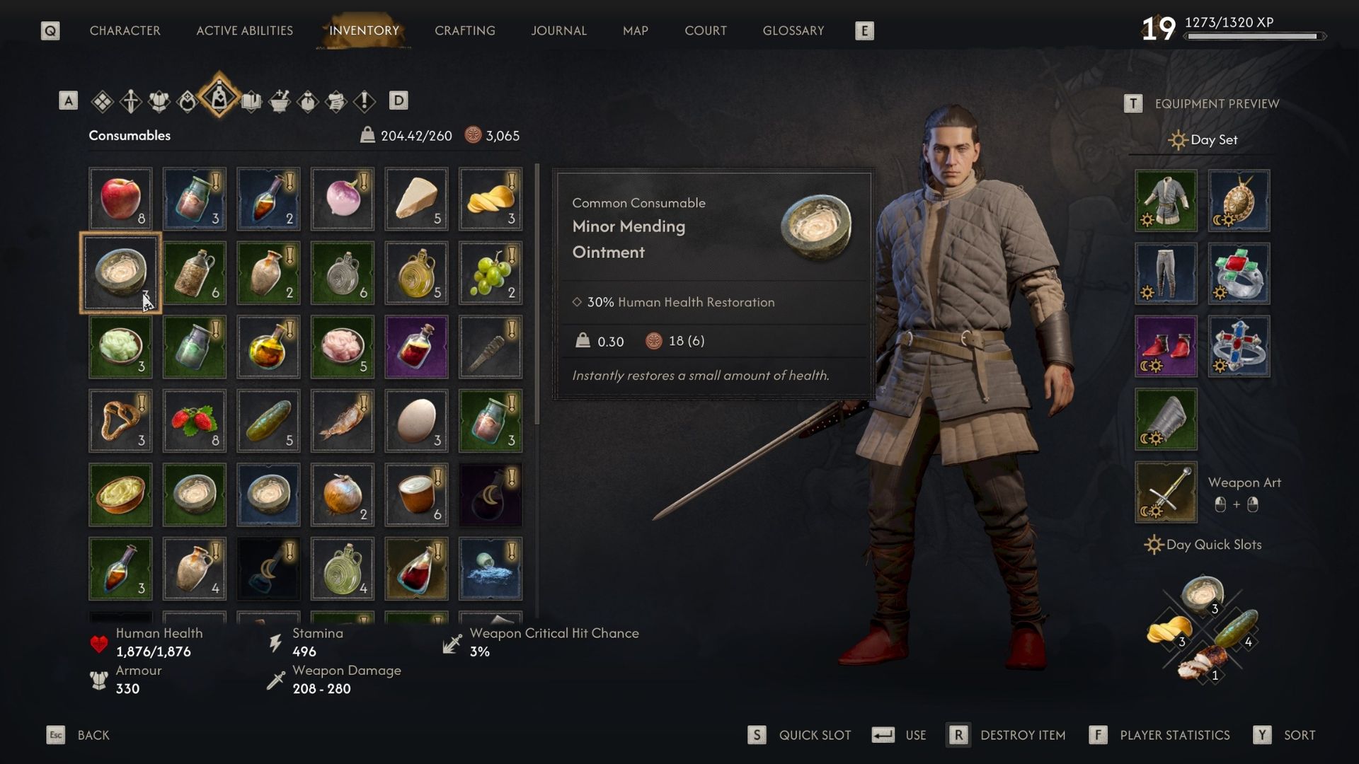 how to heal during the day in the blood of dawnwalker minor mending ointment