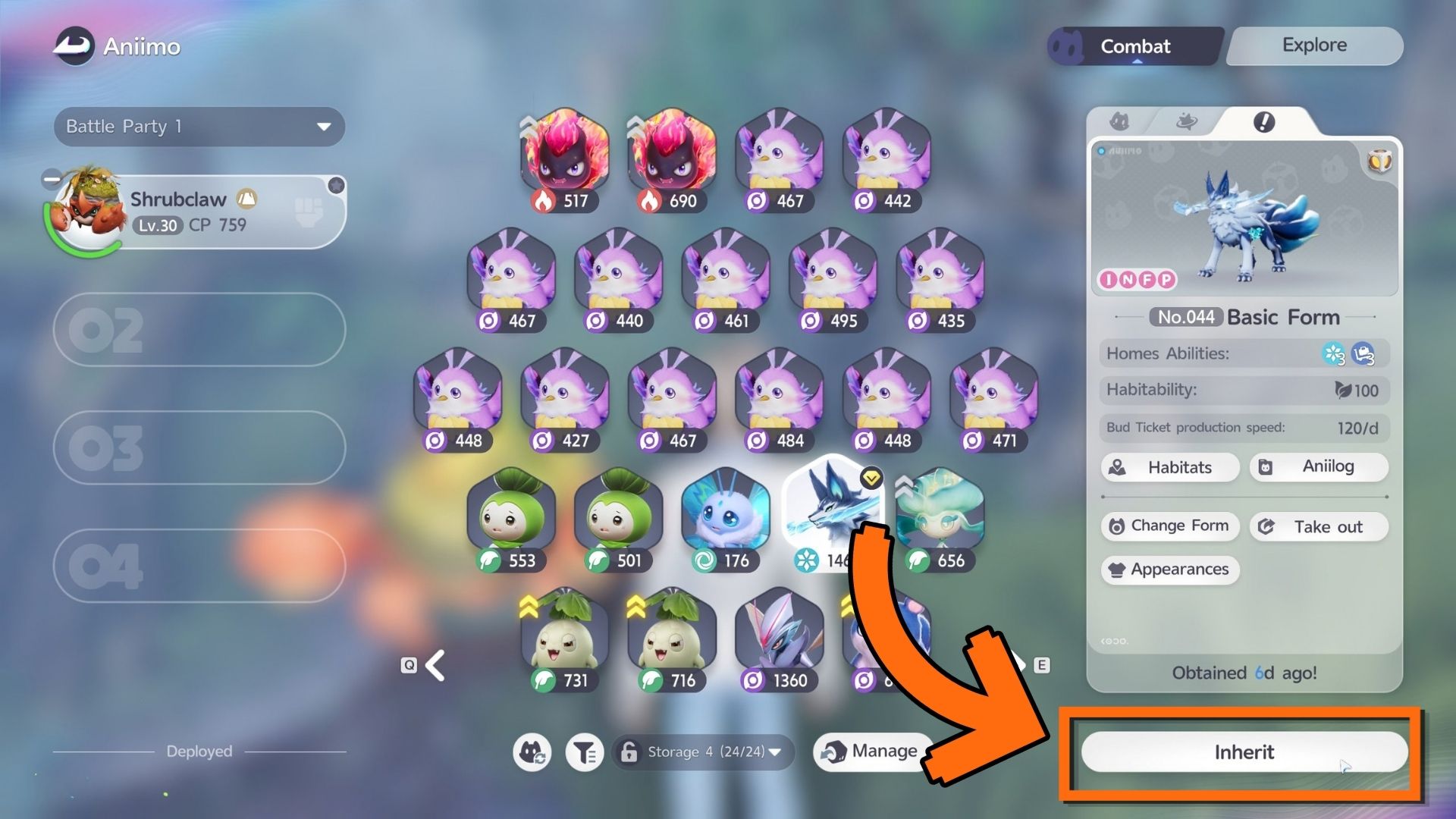 How to Inherit in Aniimo