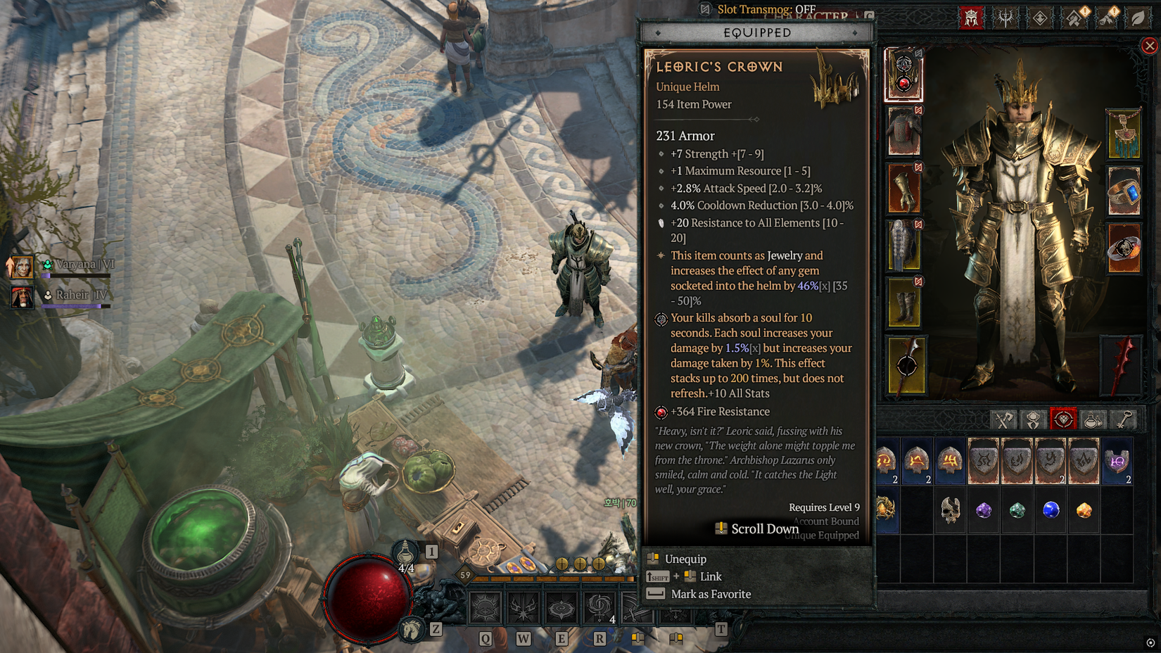 Diablo 4 Leoric's Crown description