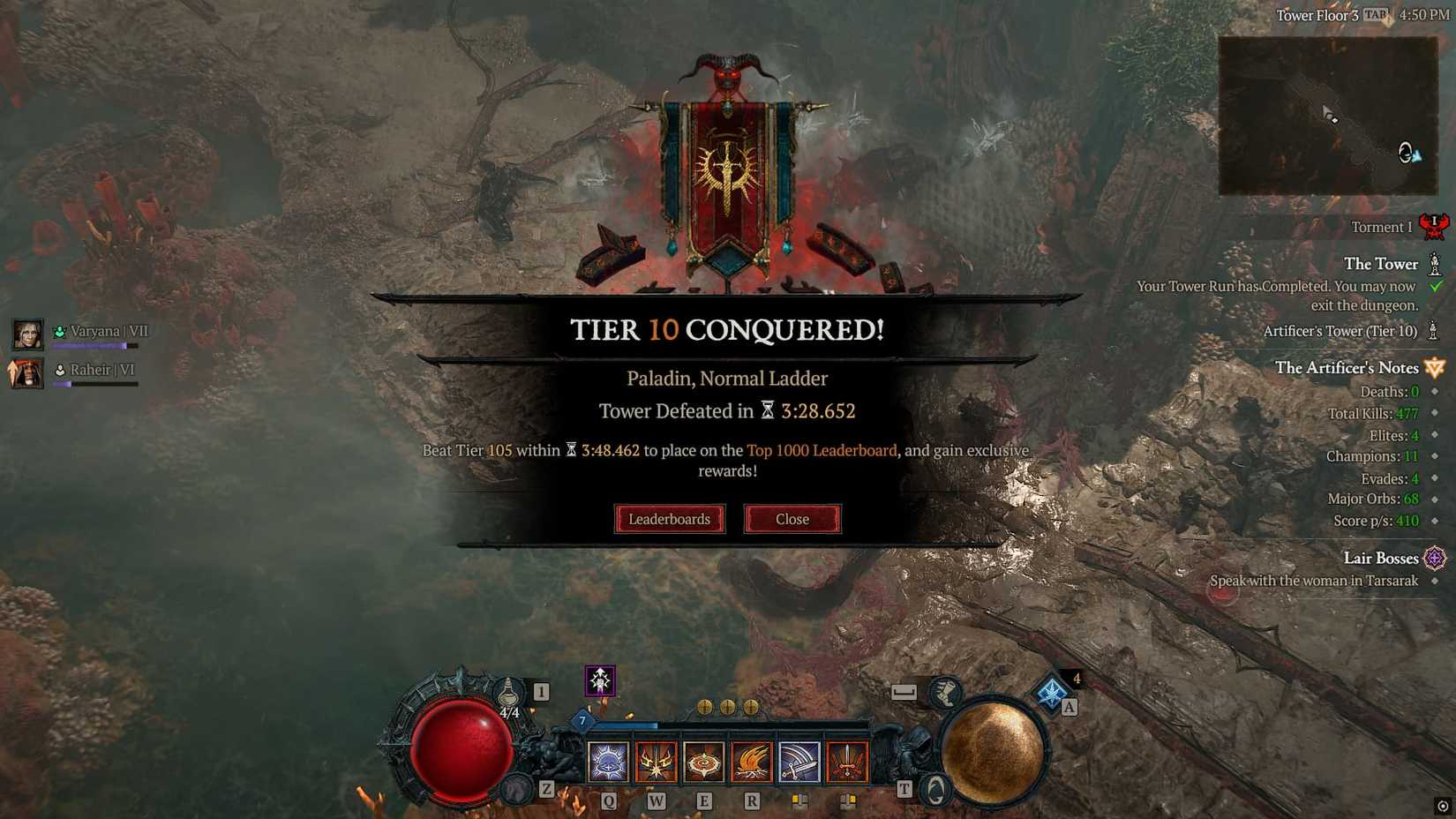 Diablo 4 Tower Leaderboard