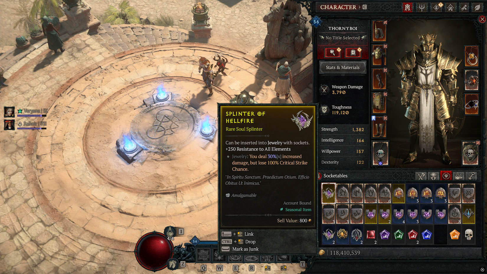 Diablo 4 Splinter of Hellfire Description