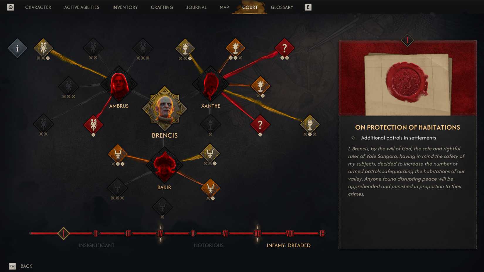 Infamy Level 1 in The Blood of Dawnwalker