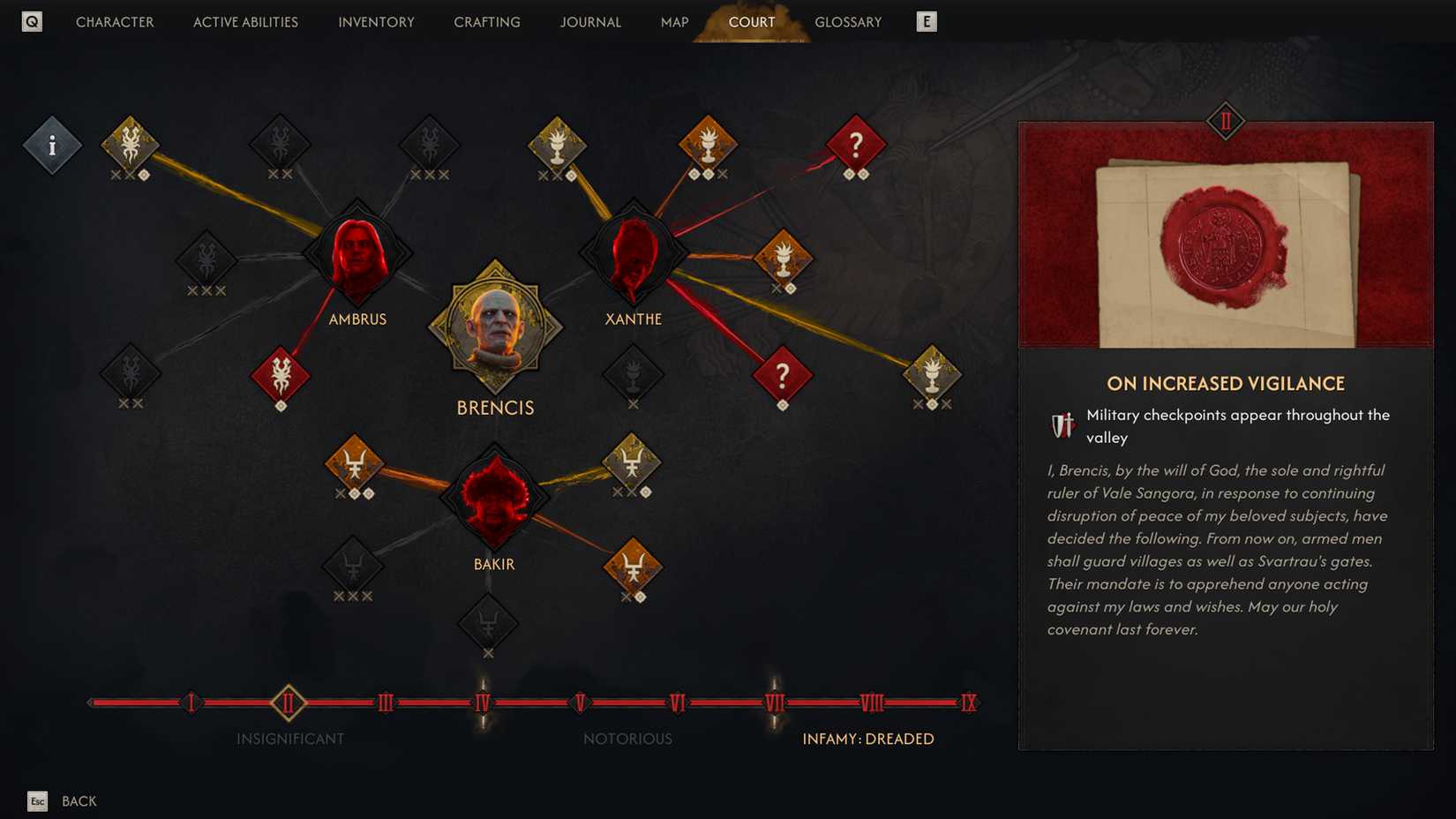 Infamy Level 2 in The Blood of Dawnwalker