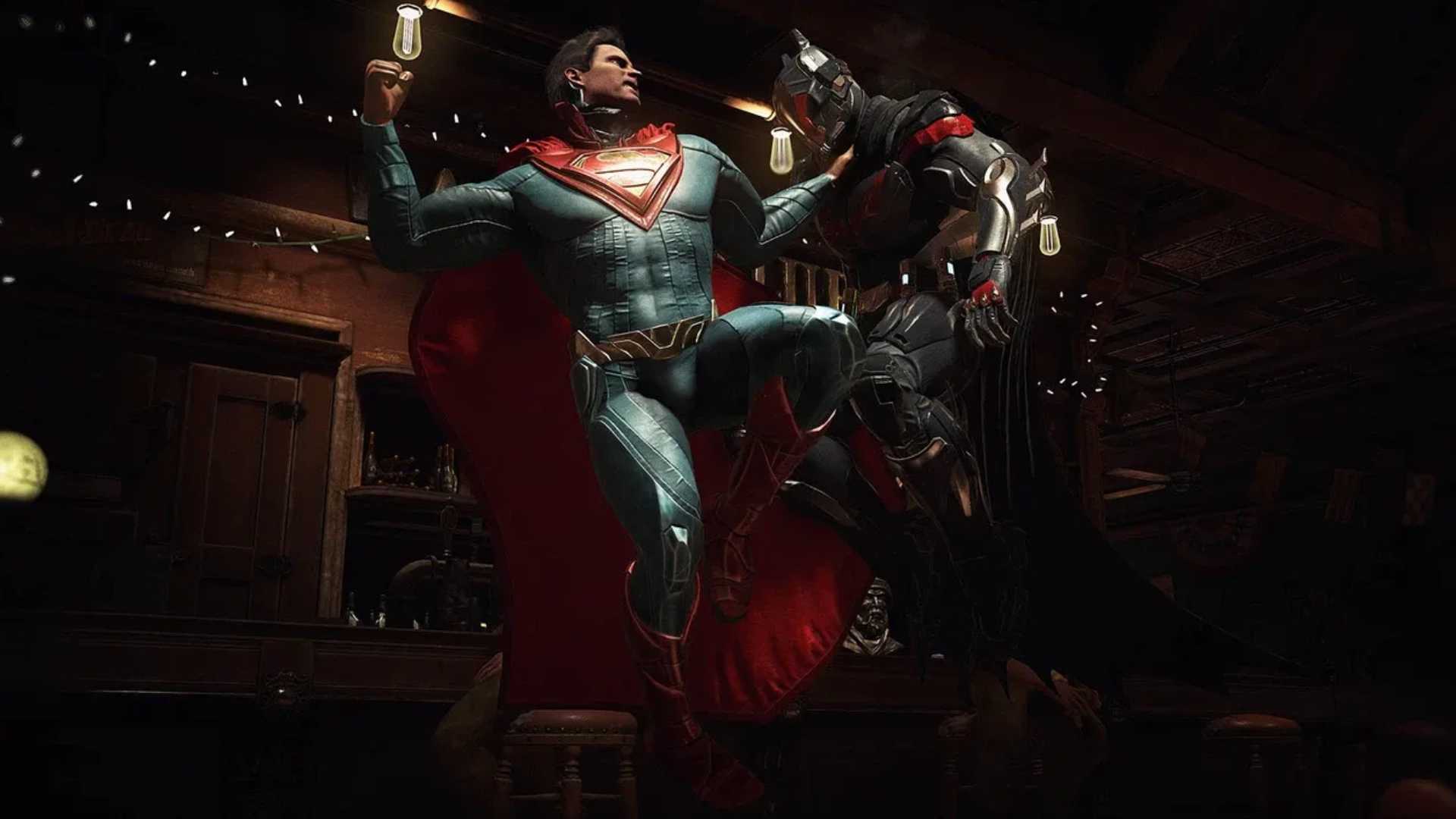 Injustice 2 Combat Screenshot with Batman and Superman