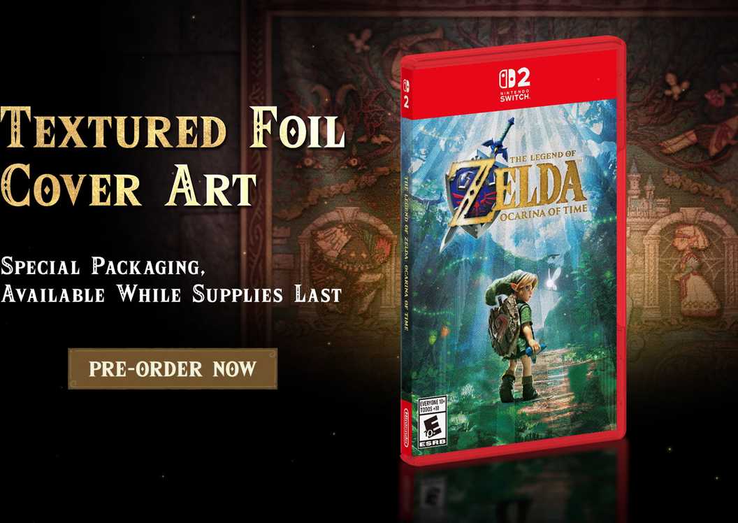 Versi Spesial Remake Ocarina of Time Hanya Tersedia dalam Waktu Terbatas 5 legend of zelda ocarina of time textured foil cover art