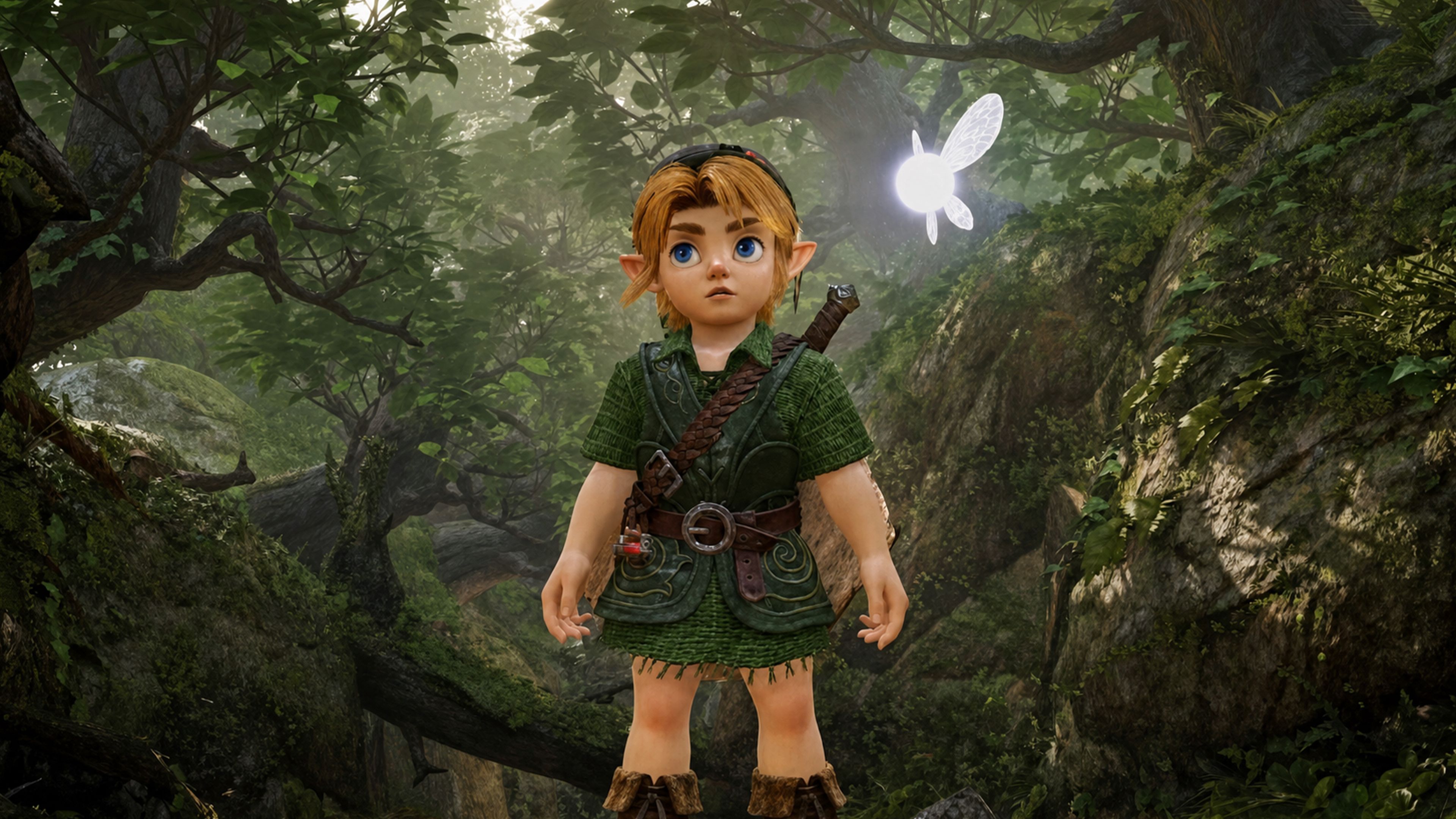 Link and Navi coming out of Kokiri Forest in the Zelda Ocarina of Time remake on Switch 2