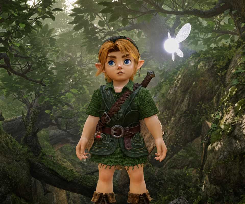 Link and Navi coming out of Kokiri Forest in the Zelda Ocarina of Time remake on Switch 2