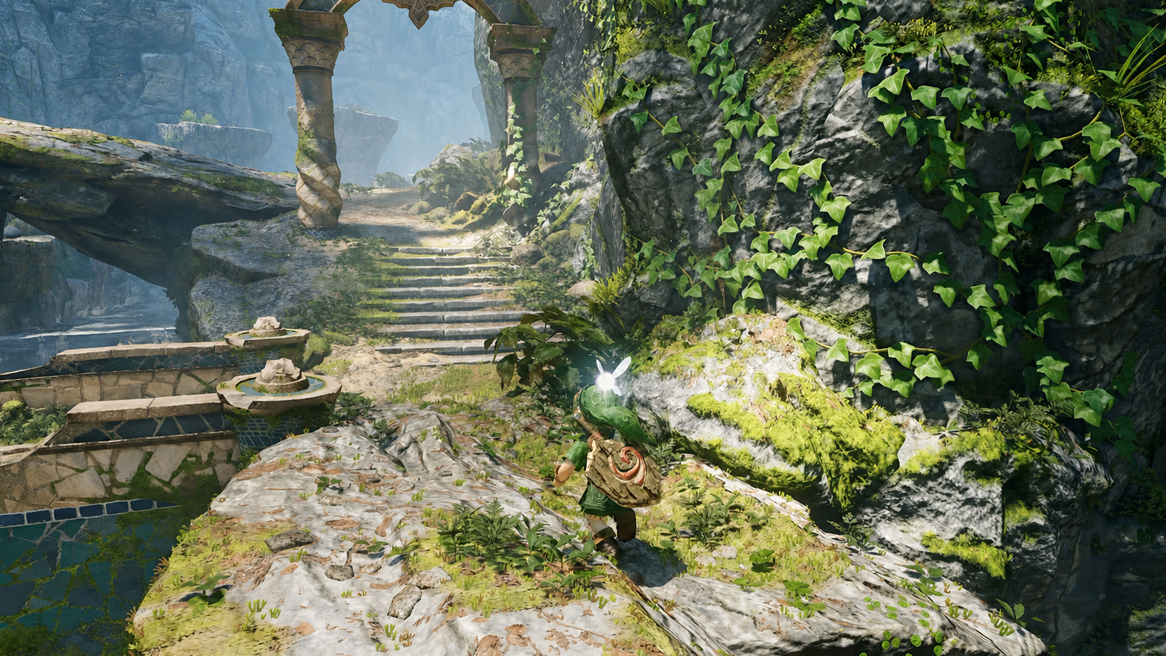 Link exploring in the Ocarina of Time remake on Switch 2