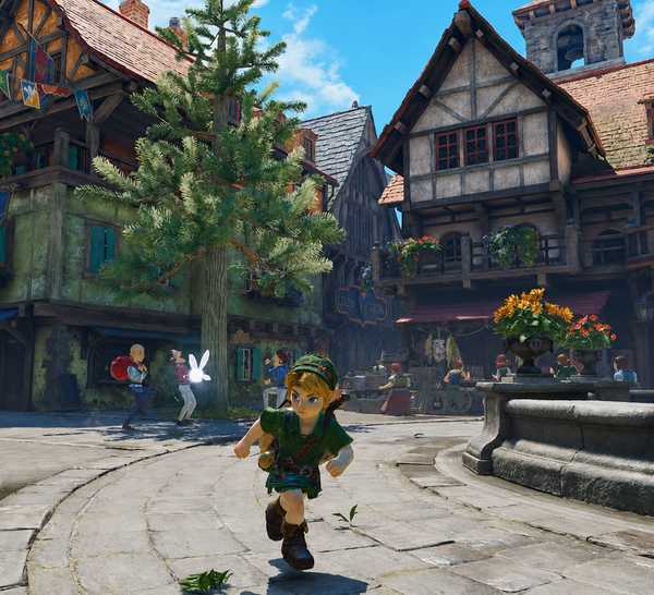 Zelda: Ocarina of Time Buktikan Tak Butuh Open World ala Breath of the Wild untuk Terasa Lebih Luas 9 Link running through Hyrule Castle Town in the Zelda Ocarina of Time remake on Switch 2