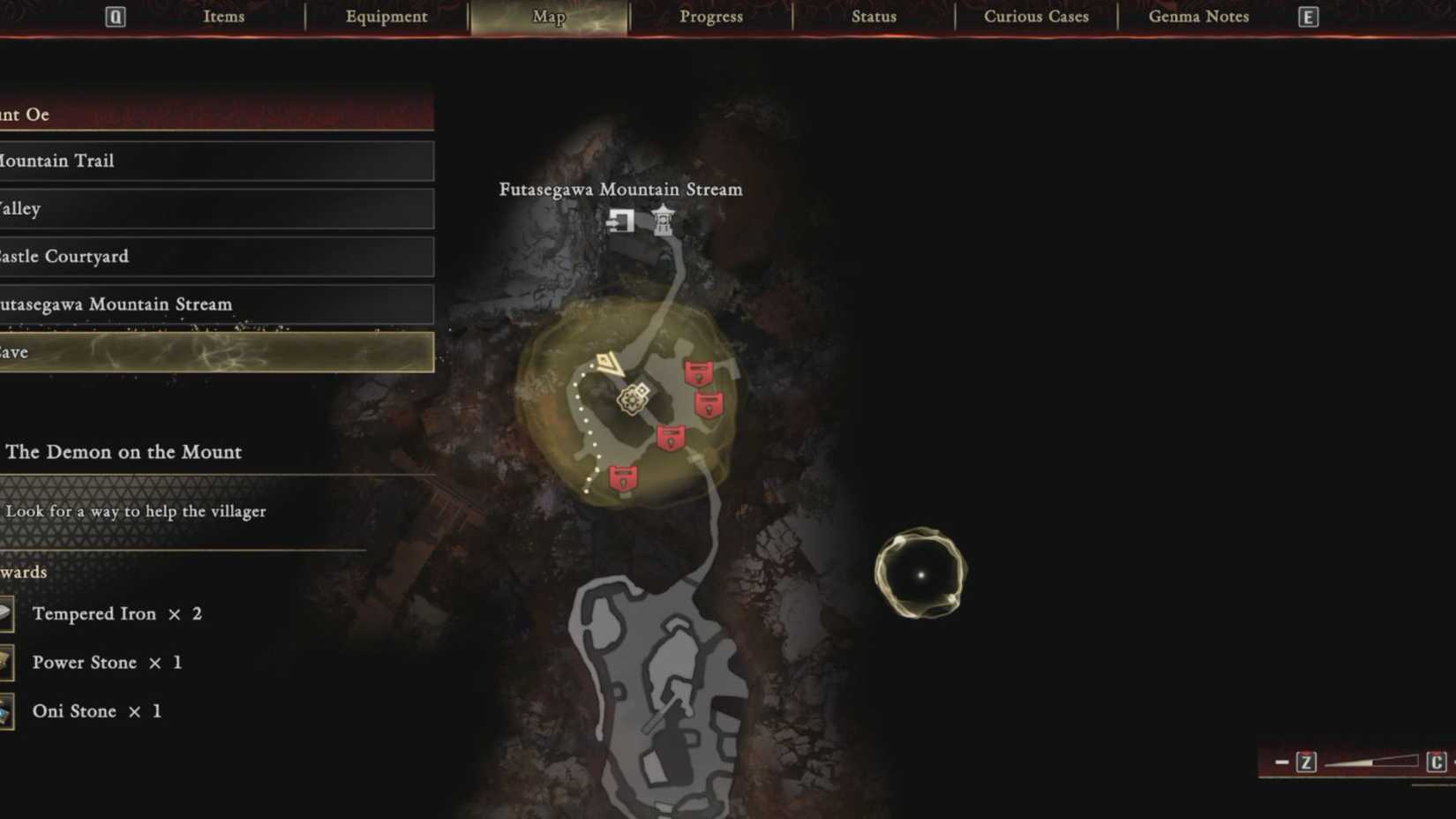 Locked Cave Doors at Mount Oe in Onimusha Way of the Sword