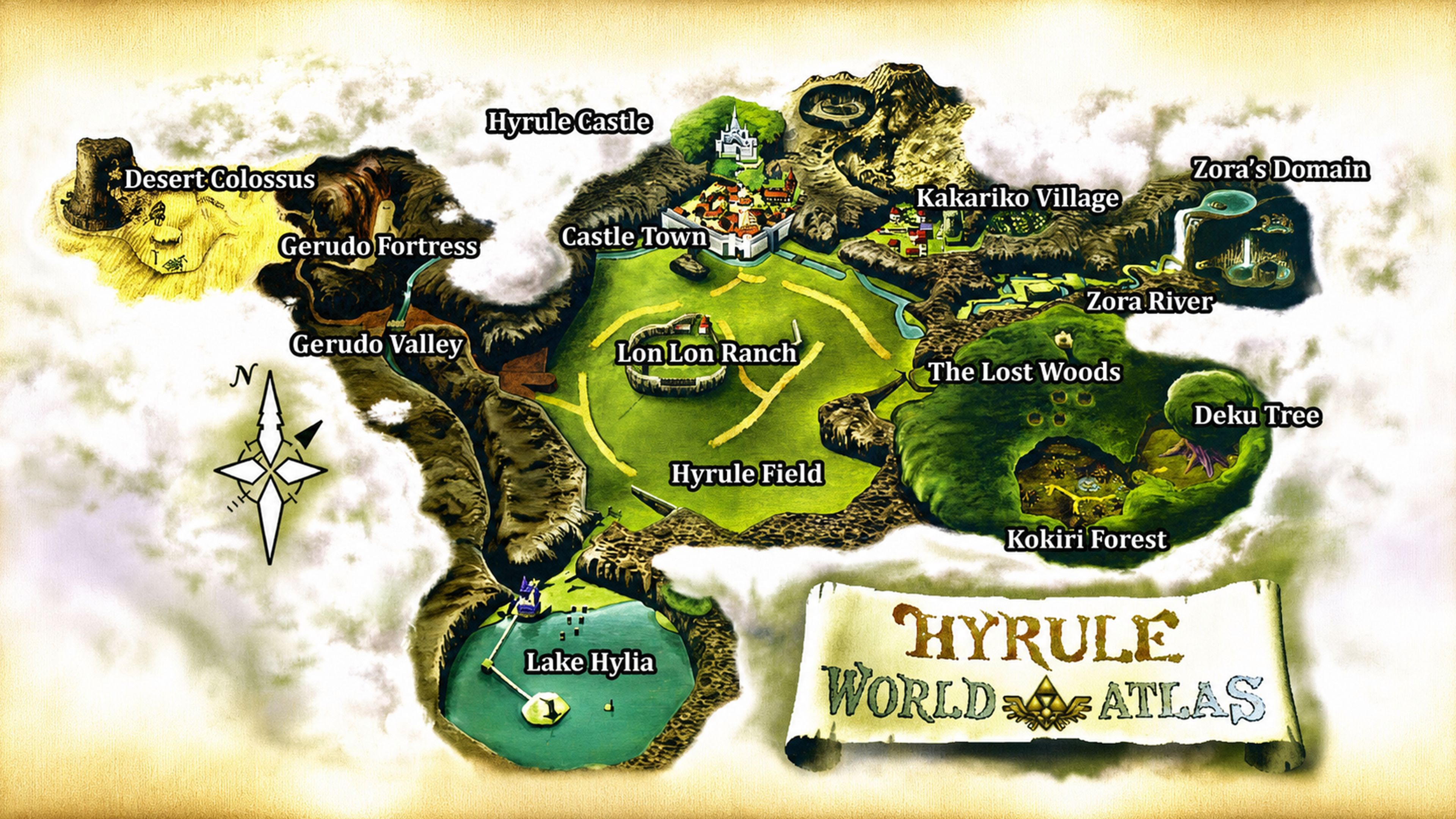 Map of Hyrule in the original Ocarina of Time