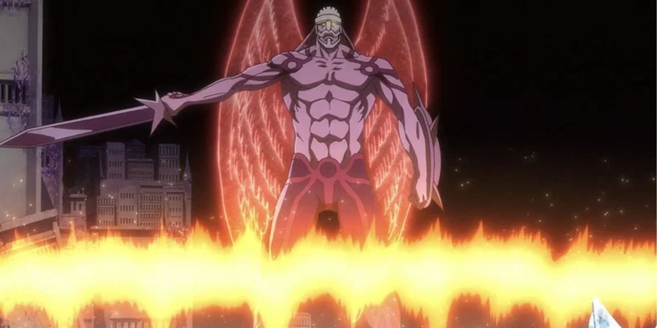 Gerard uses a city destroying blast in his Quincy Voltstandig Aschtonig form in Bleach: TYBW.
