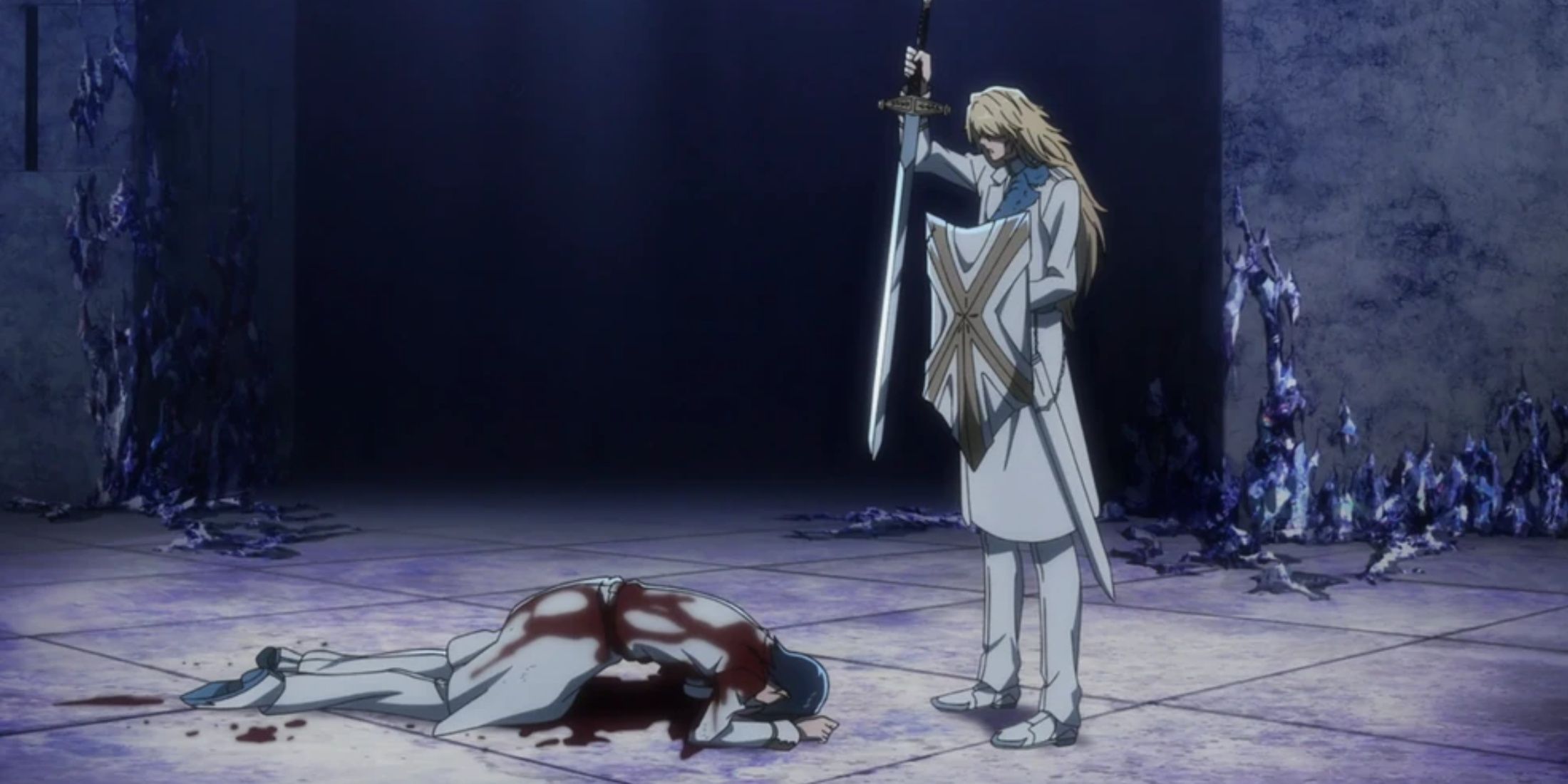 Jugram prepares to kill Uryu in Bleach: The Thousand-Year Blood War.