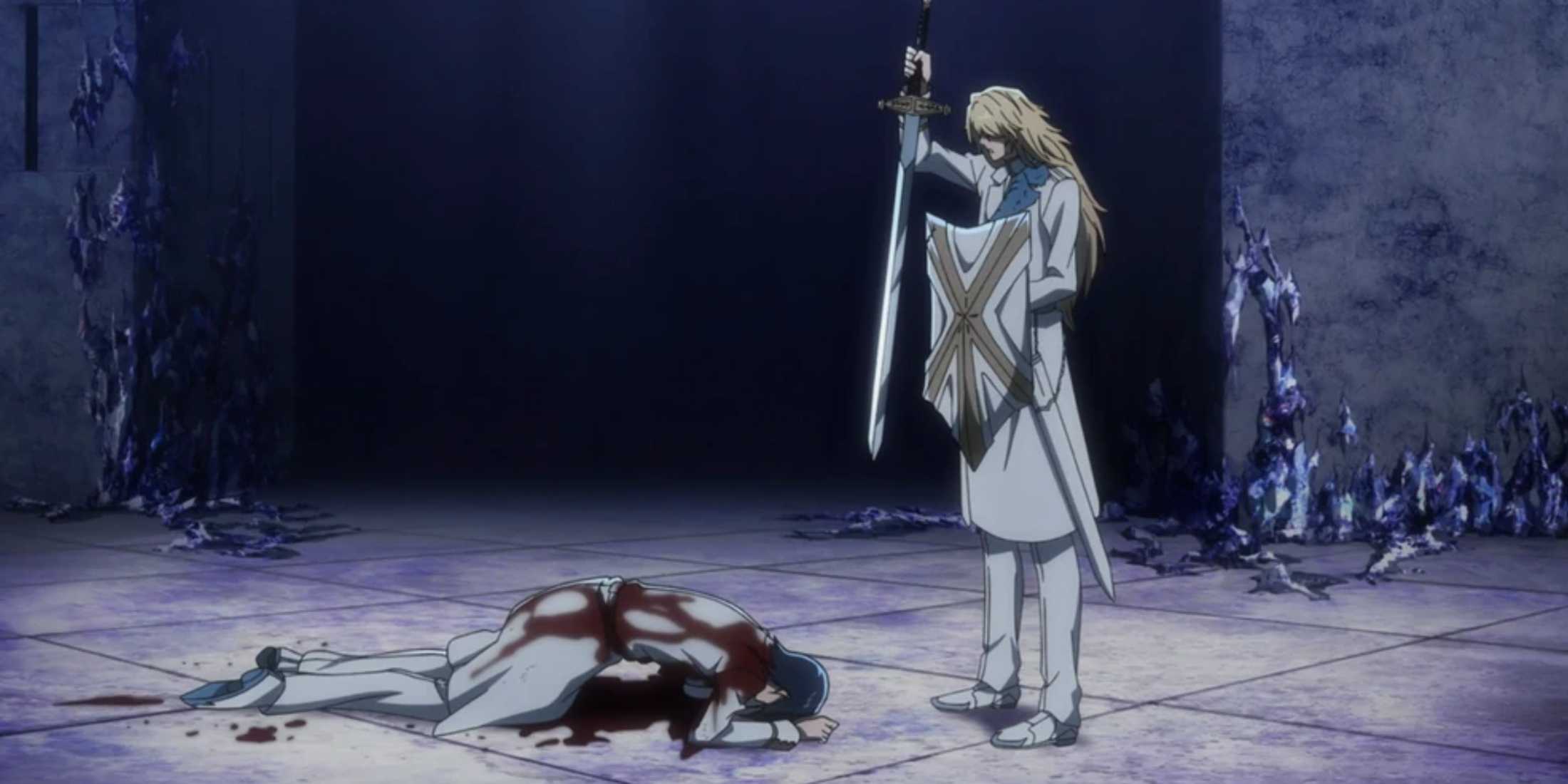 Jugram prepares to kill Uryu in Bleach: The Thousand-Year Blood War.