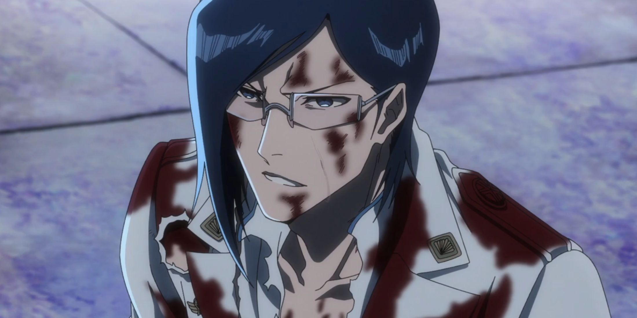 A bloody Uryu is healed after using The Antithesis on Jugram in Bleach: The Thousand-Year Blood War.