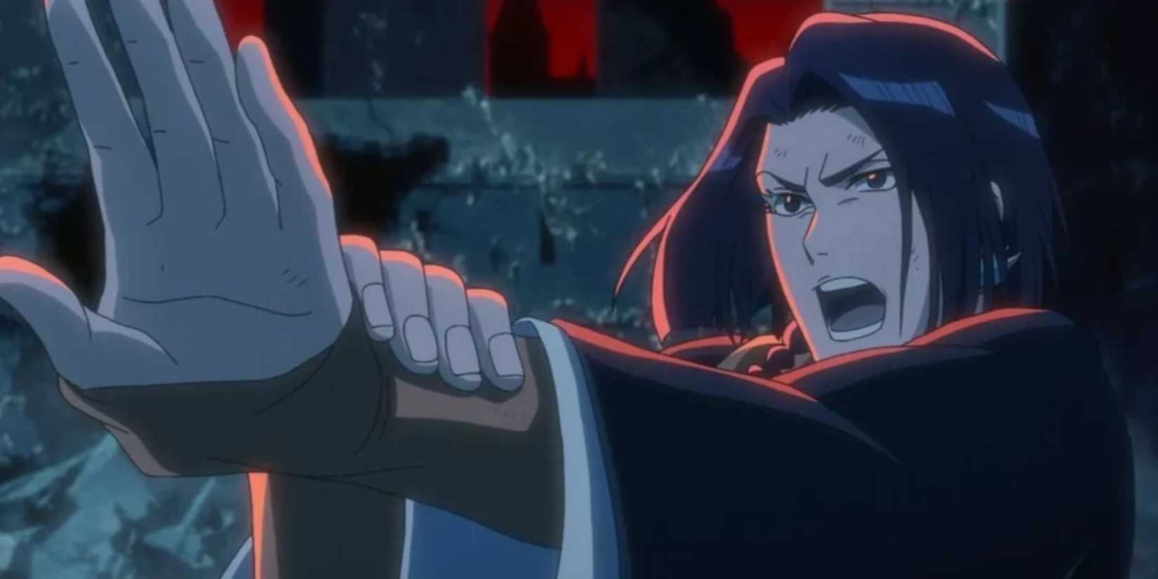 Yumichika prepares to use Kido against Giselle in Bleach: TYBW.