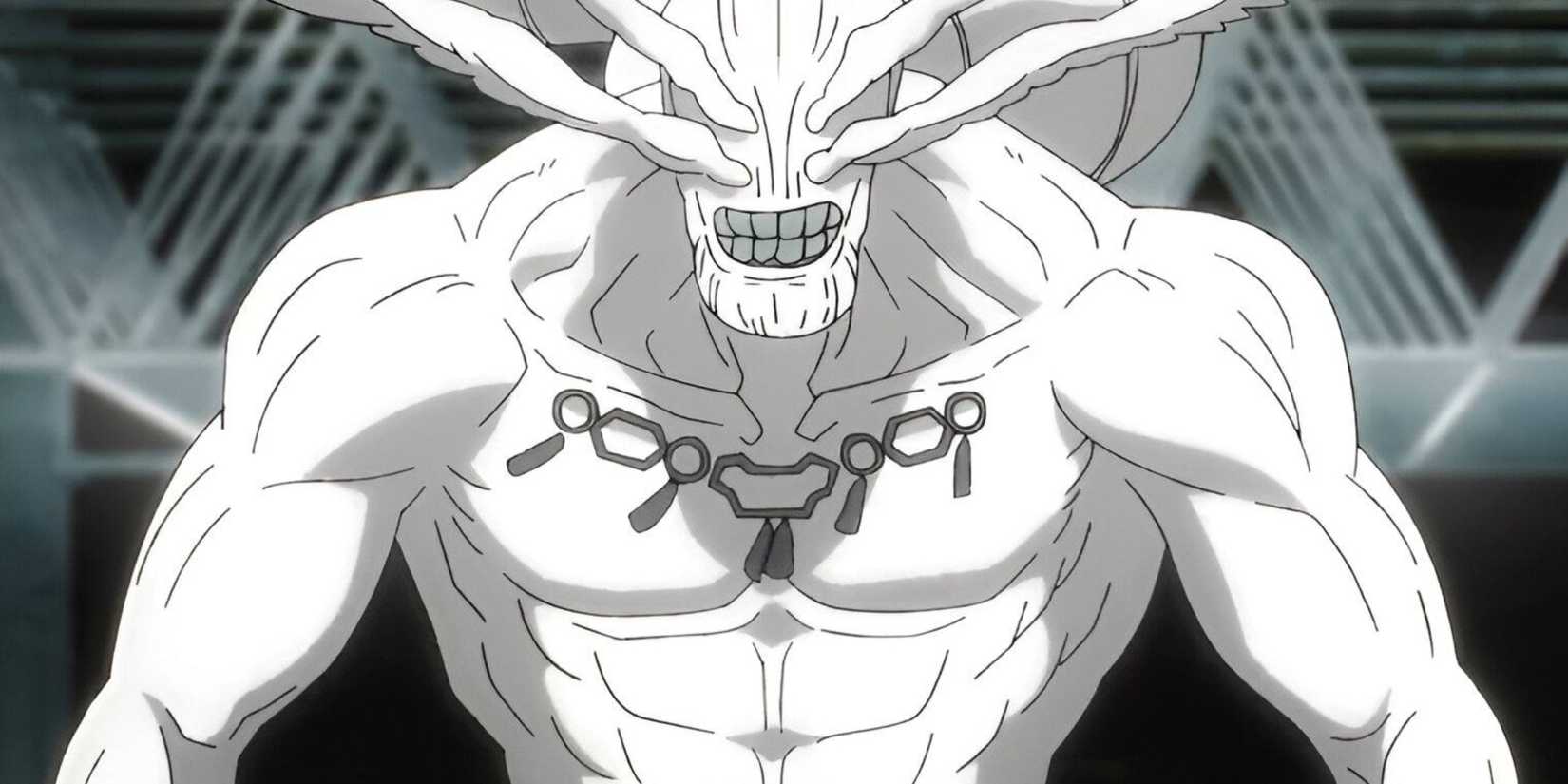 Mahoraga is summoned to kill Haruta Shigemo in Shibuya in Jujutsu Kaisen.