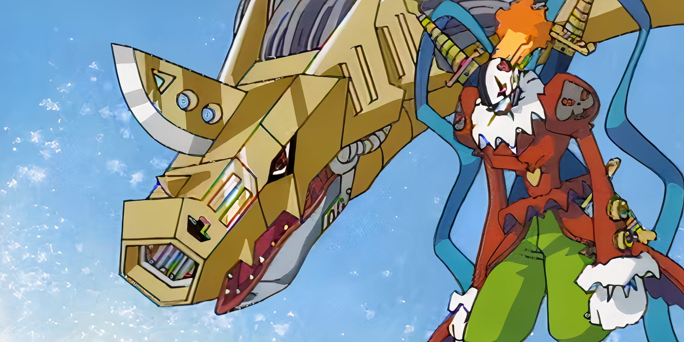 Metalseadramon and Piedmon confront Piximon in Digimon Adventure