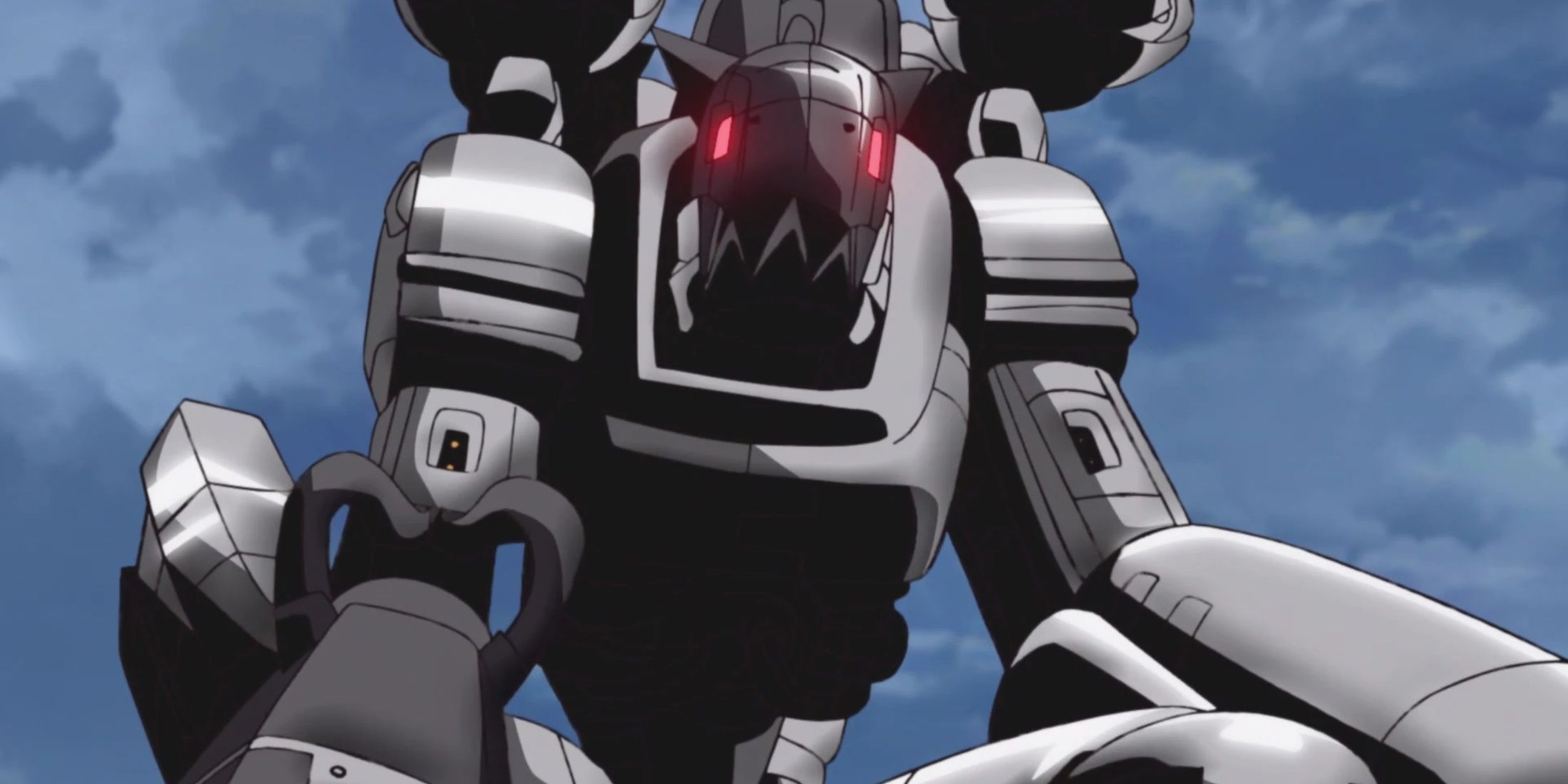 Machinedramon prepares to unleash an attack on the DigiDestined in Digimon Adventure