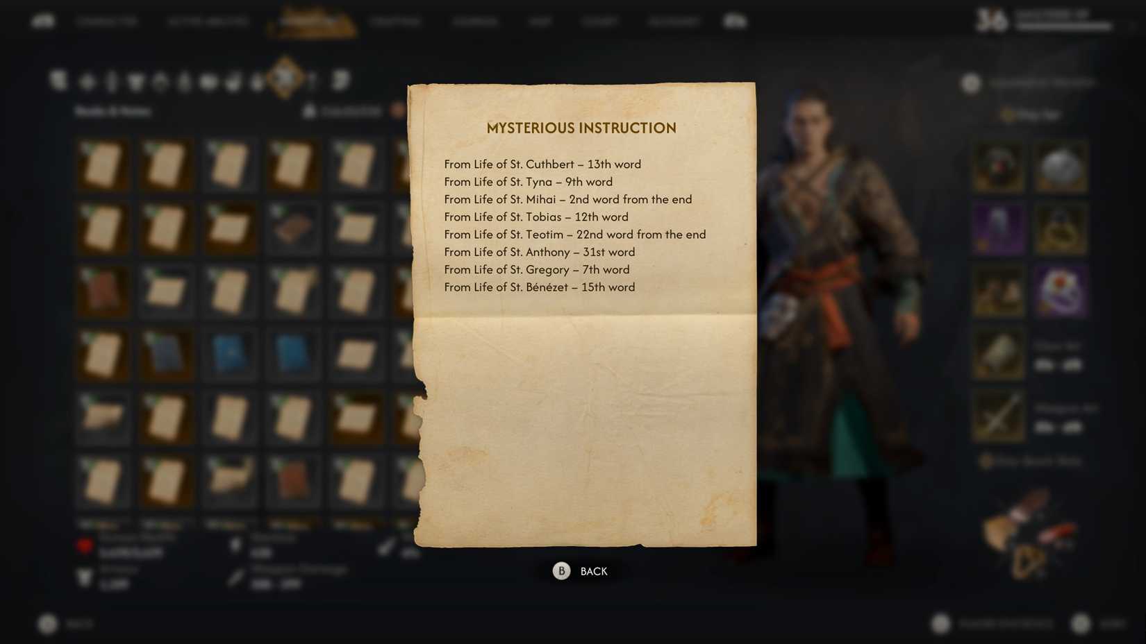 mysterious instruction solution 1 in the blood of dawnwalker