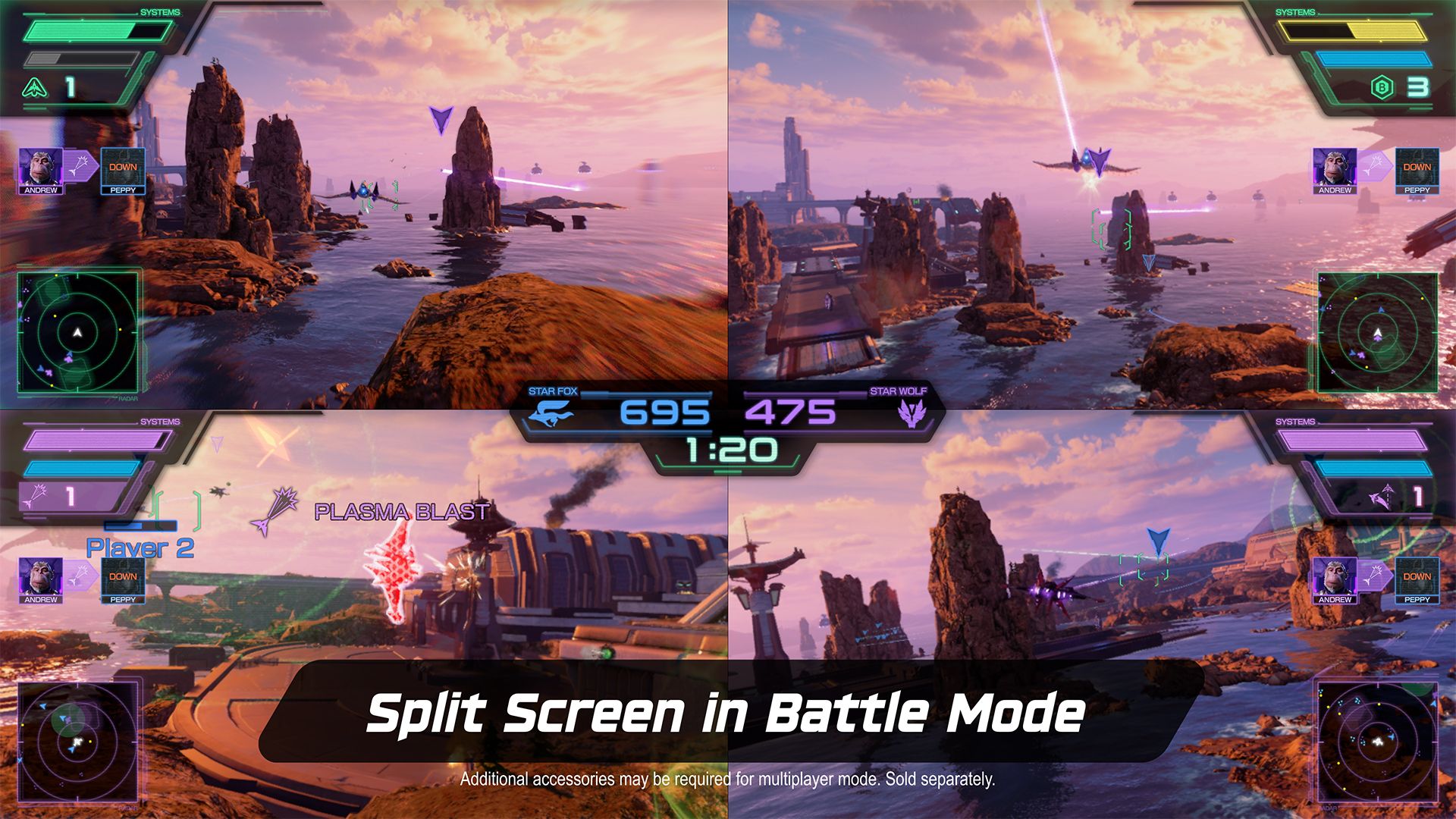 Star Fox Split Screen option