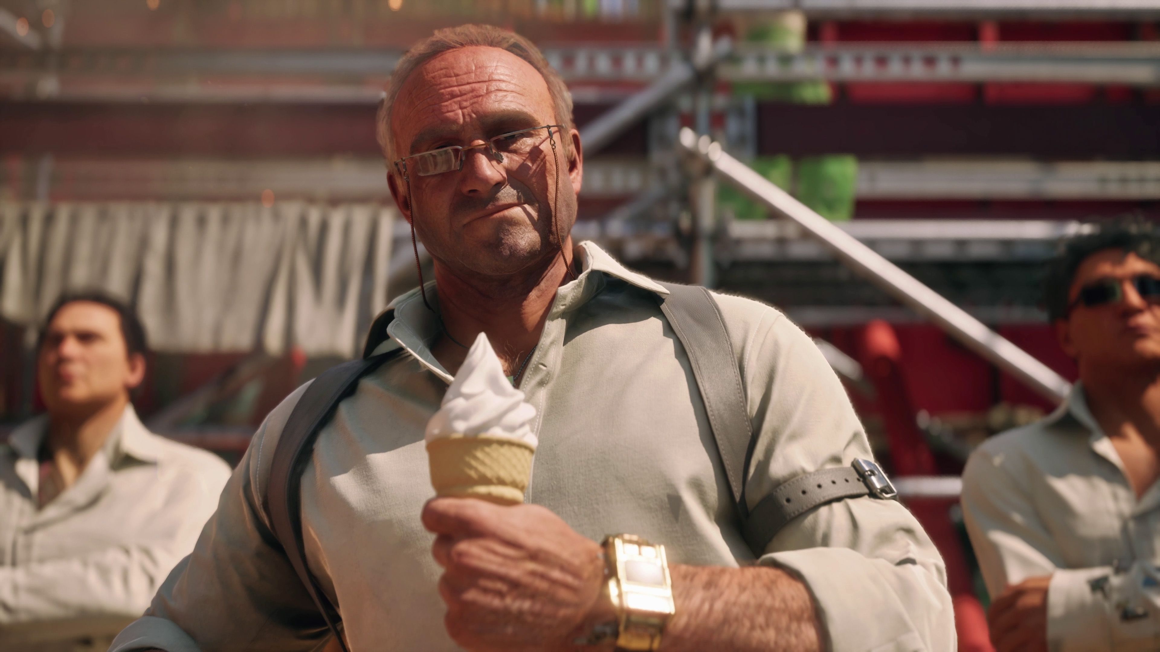 Man holding an ice cream cone