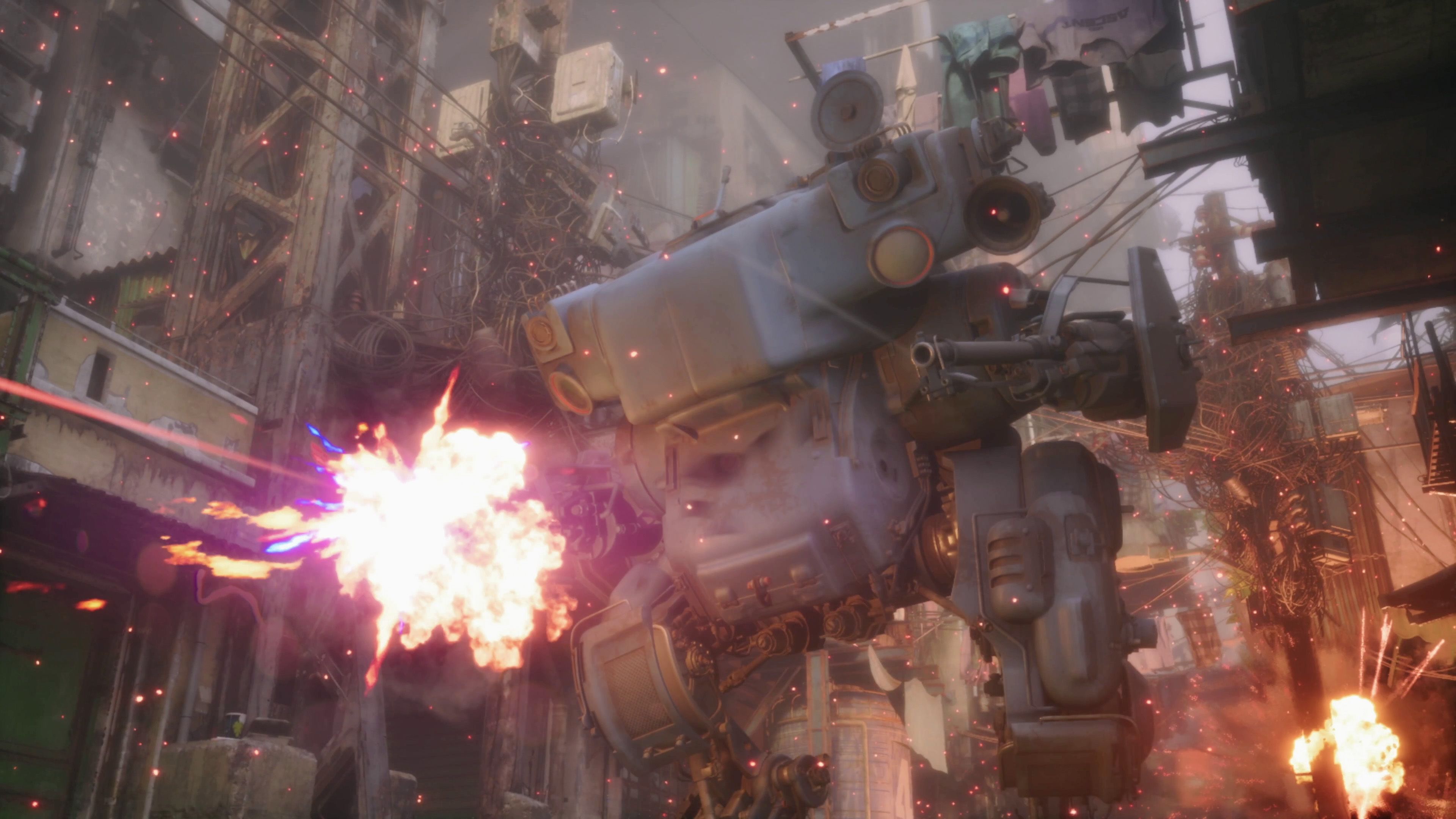 Mech shooting gun