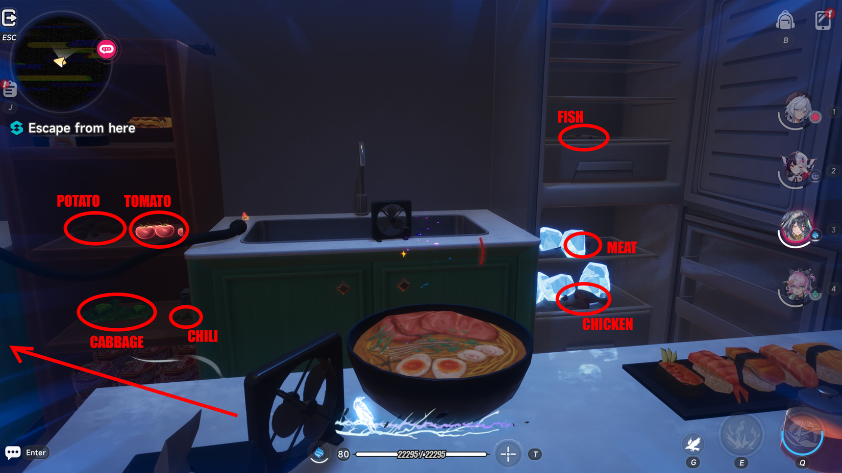 NTE Cooking Ingredient Location in Alice's Looking Glass Commission