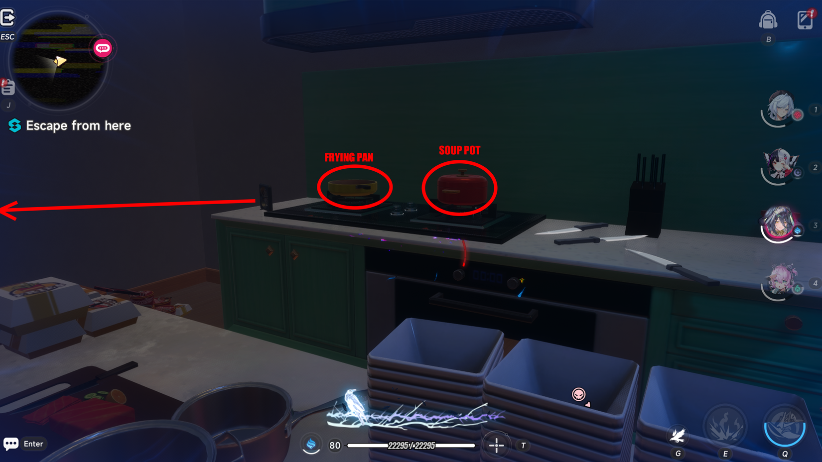 NTE Frying Pan and Soup Pot Location in Alice's Looking Glass Commission