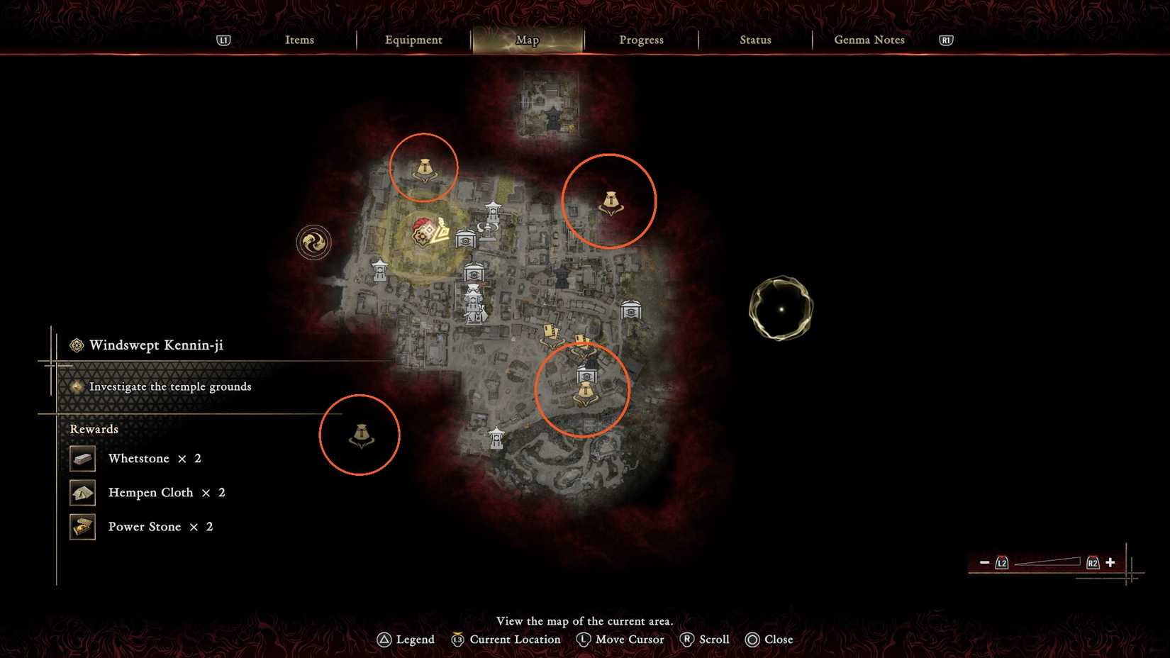 Onimusha Way of the Sword Hozuki Pouch map locations