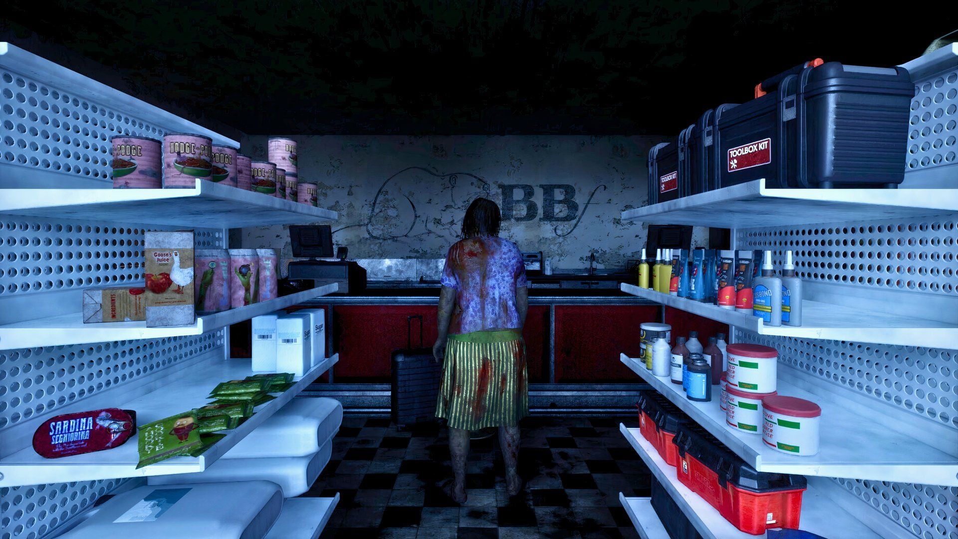 a zombie wandering the supermarket in online: 404.