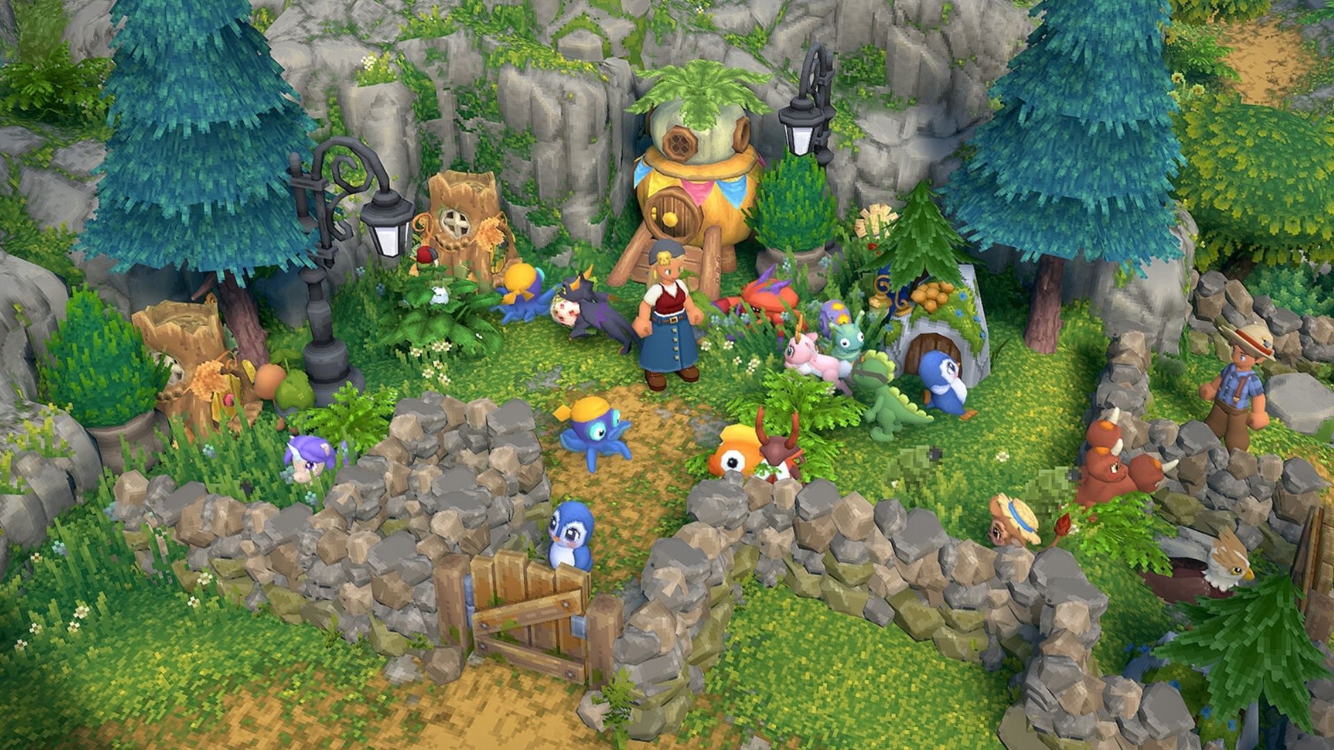 luma island player surrounded by their luma pets.