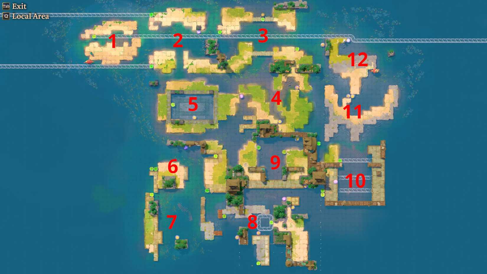 A map of the Order of the Sinking Star's Skipping Stones Level 2.